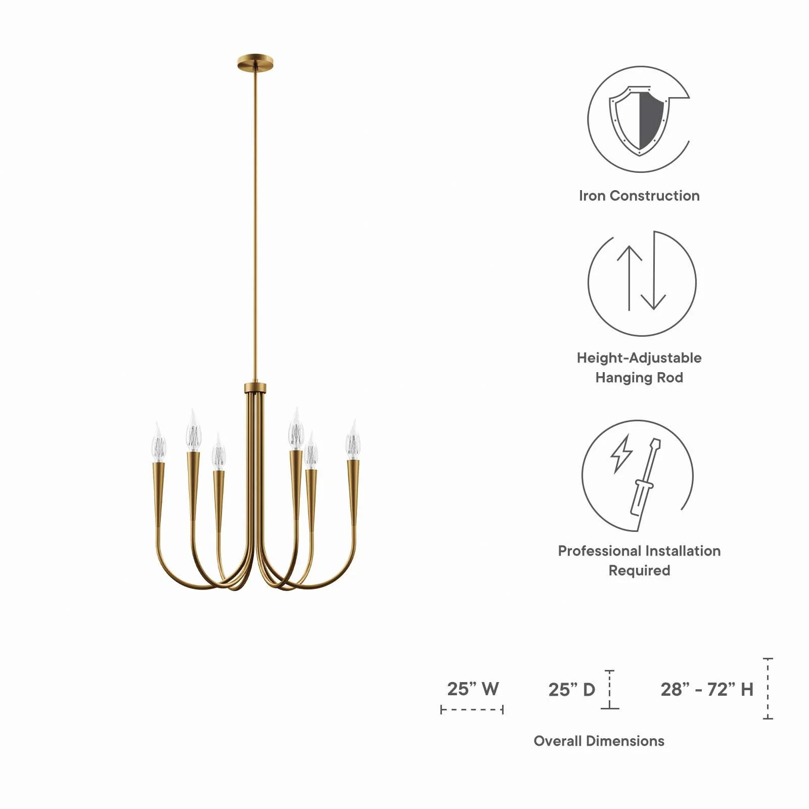 Penrose 6-Light Chandelier By Modway - EEI-5661 - Image 23