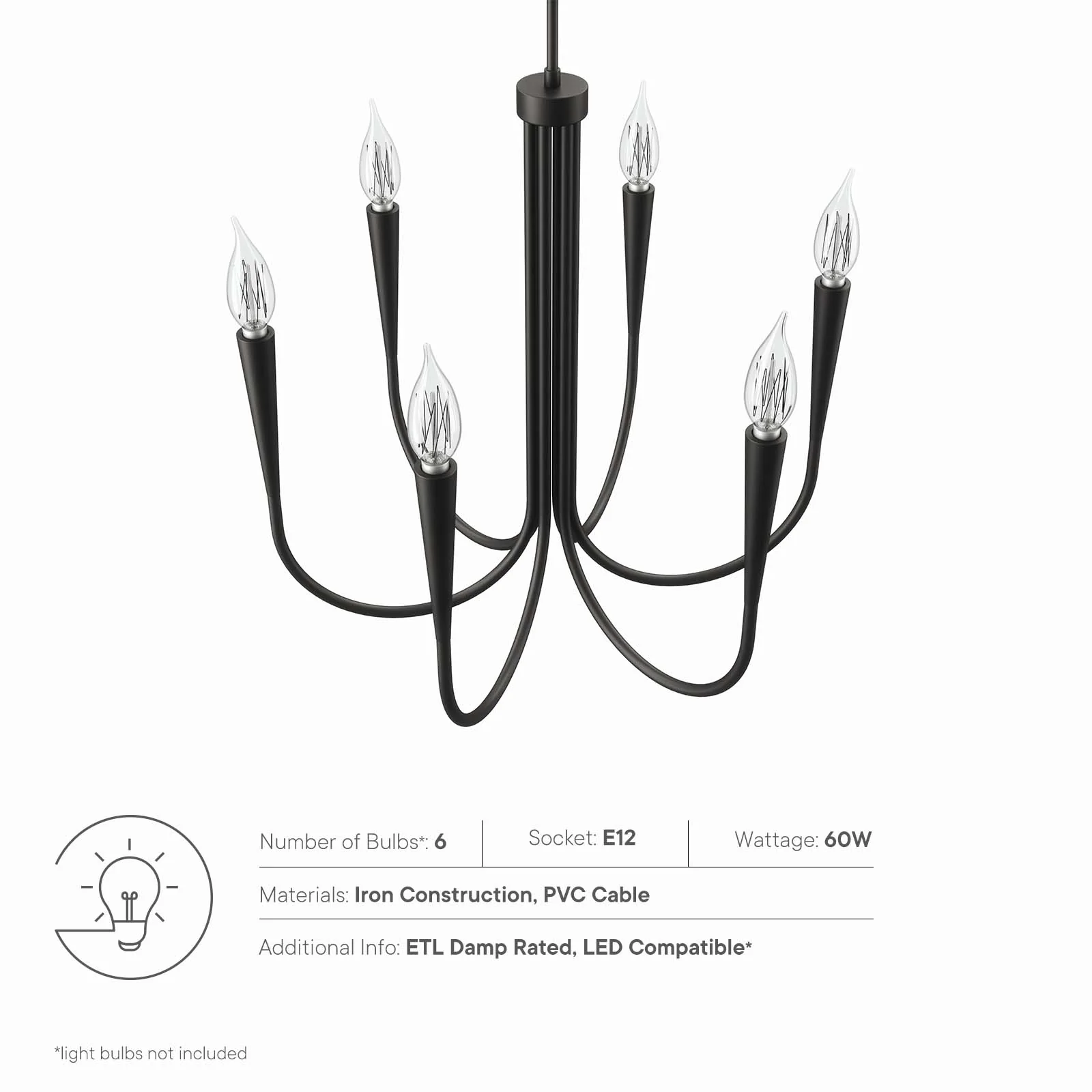 Penrose 6-Light Chandelier By Modway - EEI-5661 - Image 6