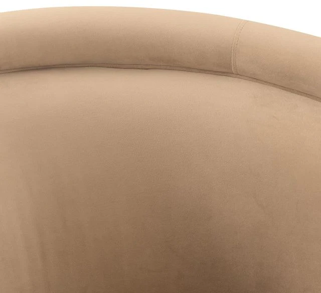 Peony Natrual Fabric Upholstered Sofa Accent Chair with Brushed Gold Legs By Armen Living - Image 5
