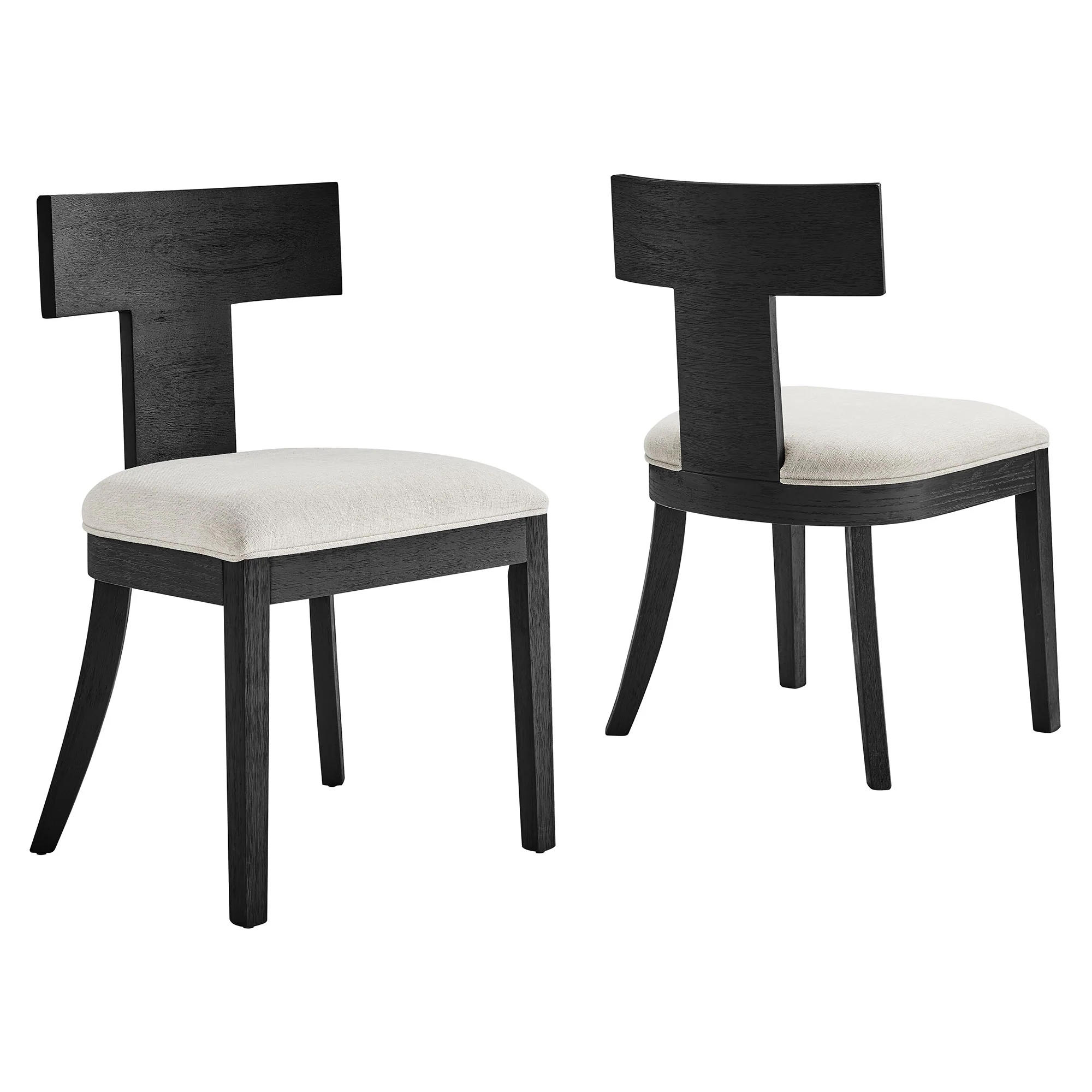Peregrine Wood and Fabric Upholstered Dining Chairs Set of 2 by Modway - Image 2