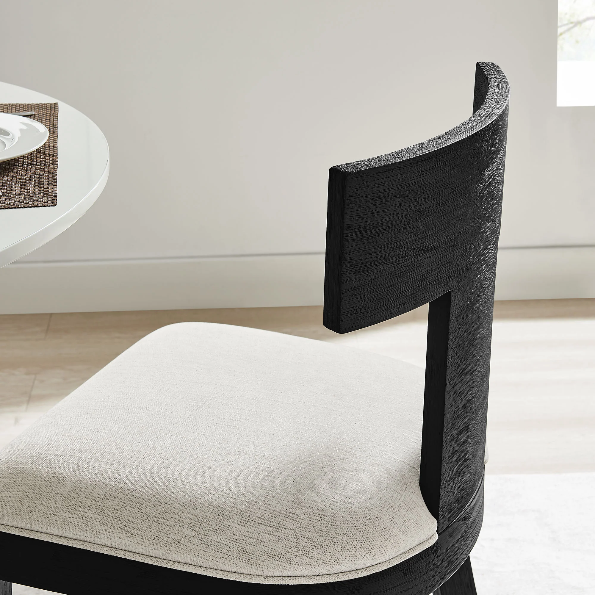 Peregrine Wood and Fabric Upholstered Dining Chairs Set of 2 by Modway - Image 8
