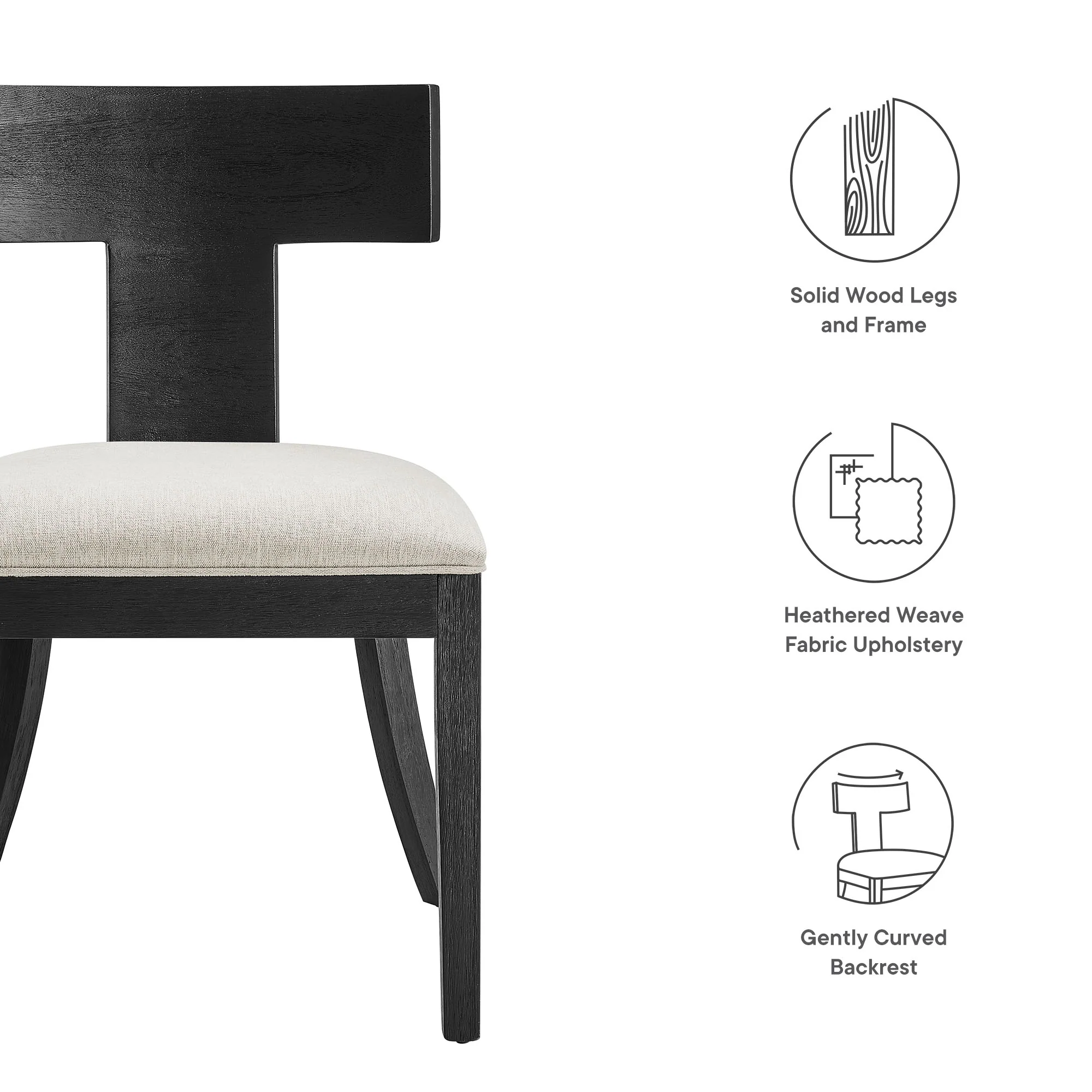 Peregrine Wood and Fabric Upholstered Dining Chairs Set of 2 by Modway - Image 9