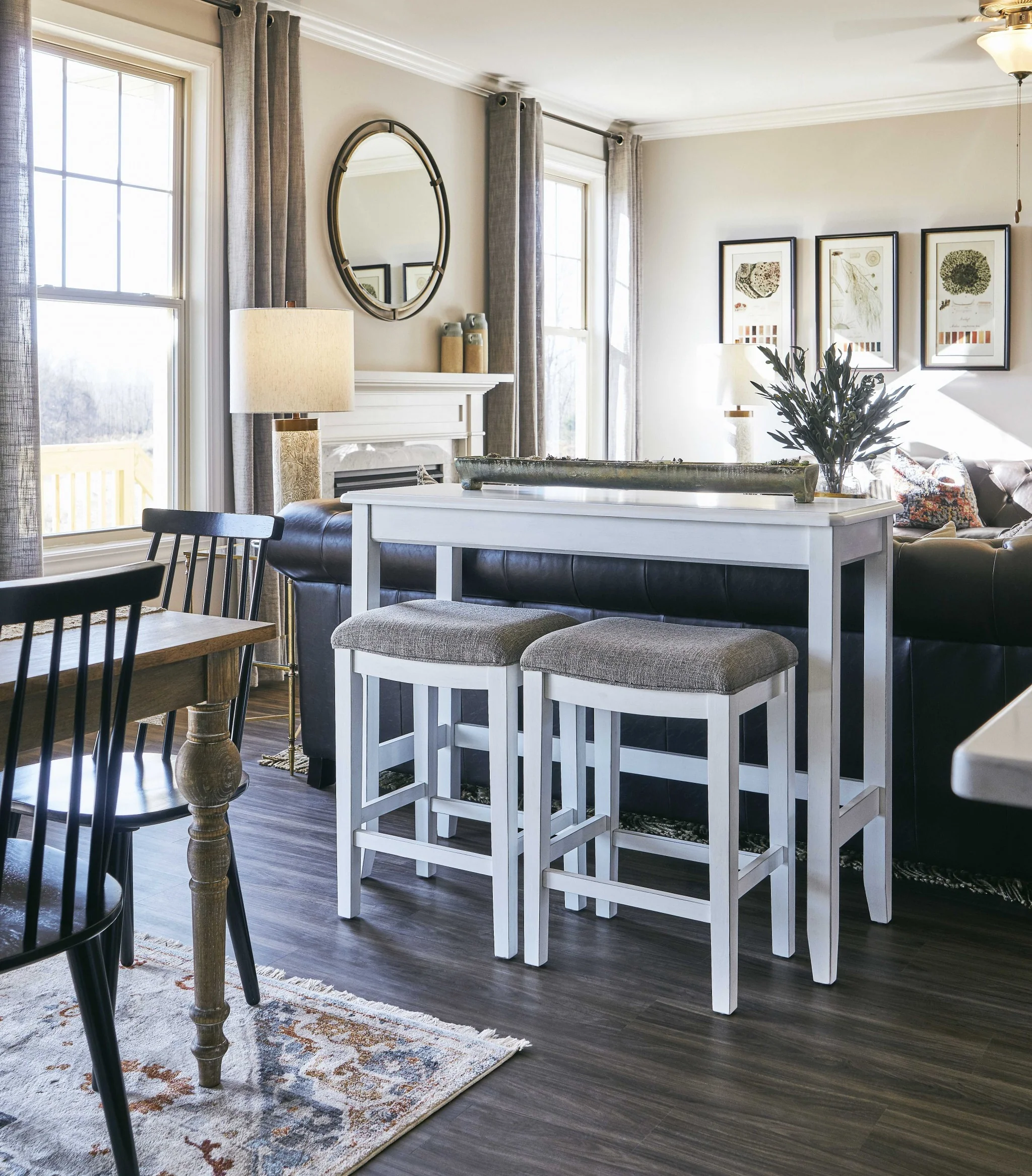 Perfecto Espresso Finish Sofa Table With Two Bar Stools By Homeroots - Image 10