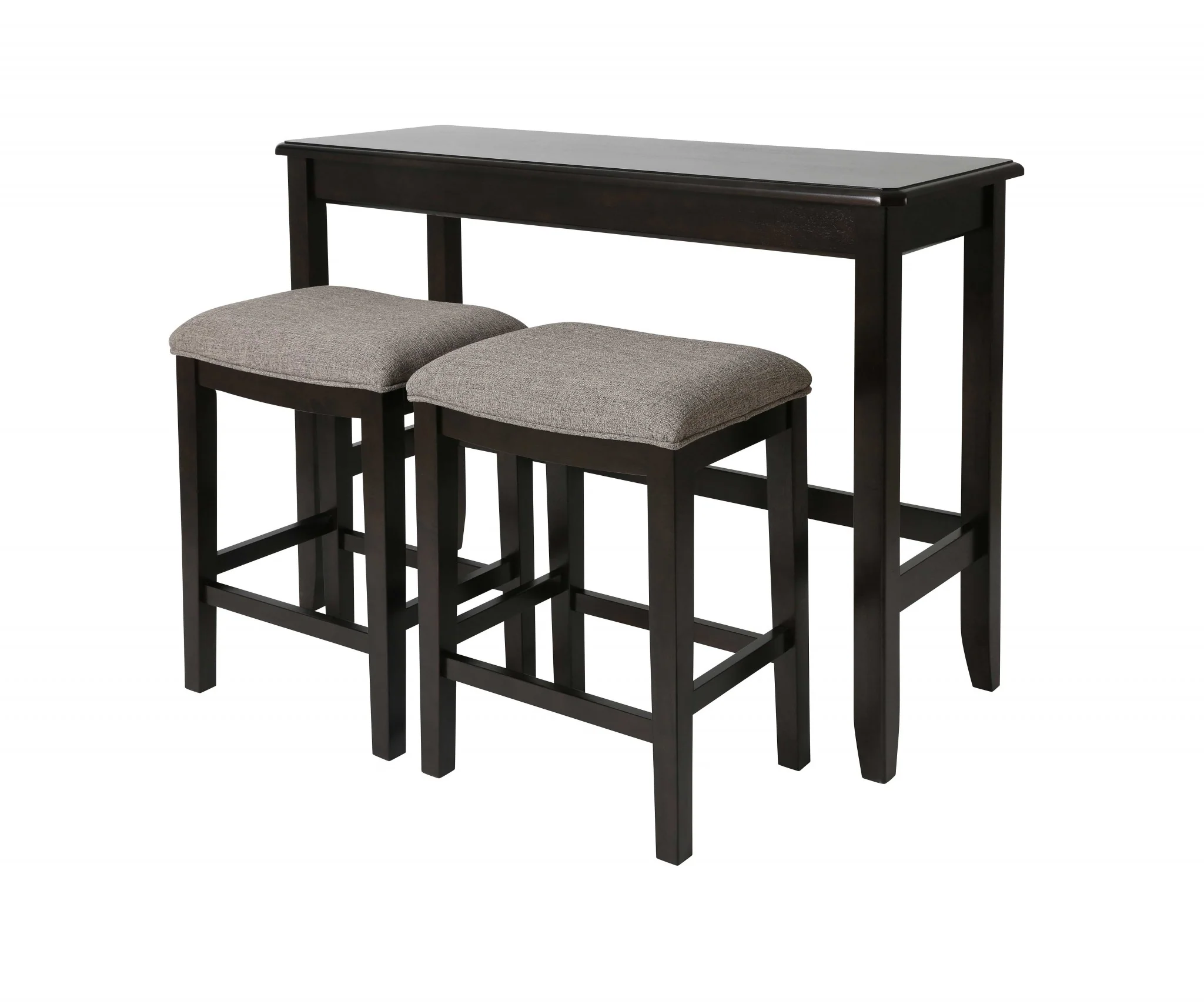 Perfecto Espresso Finish Sofa Table With Two Bar Stools By Homeroots - Image 2