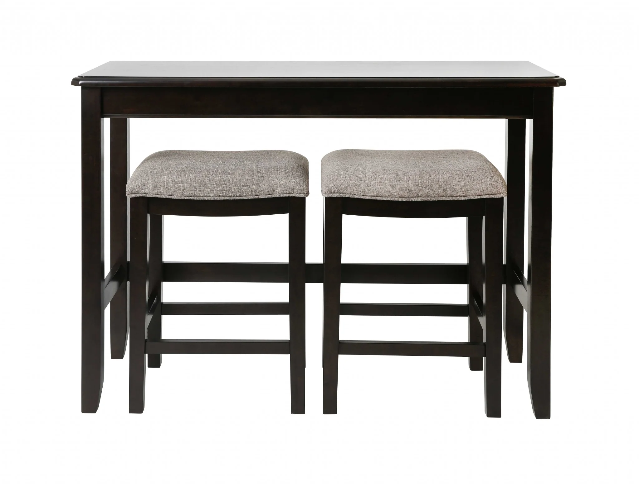 Perfecto Espresso Finish Sofa Table With Two Bar Stools By Homeroots - Image 3