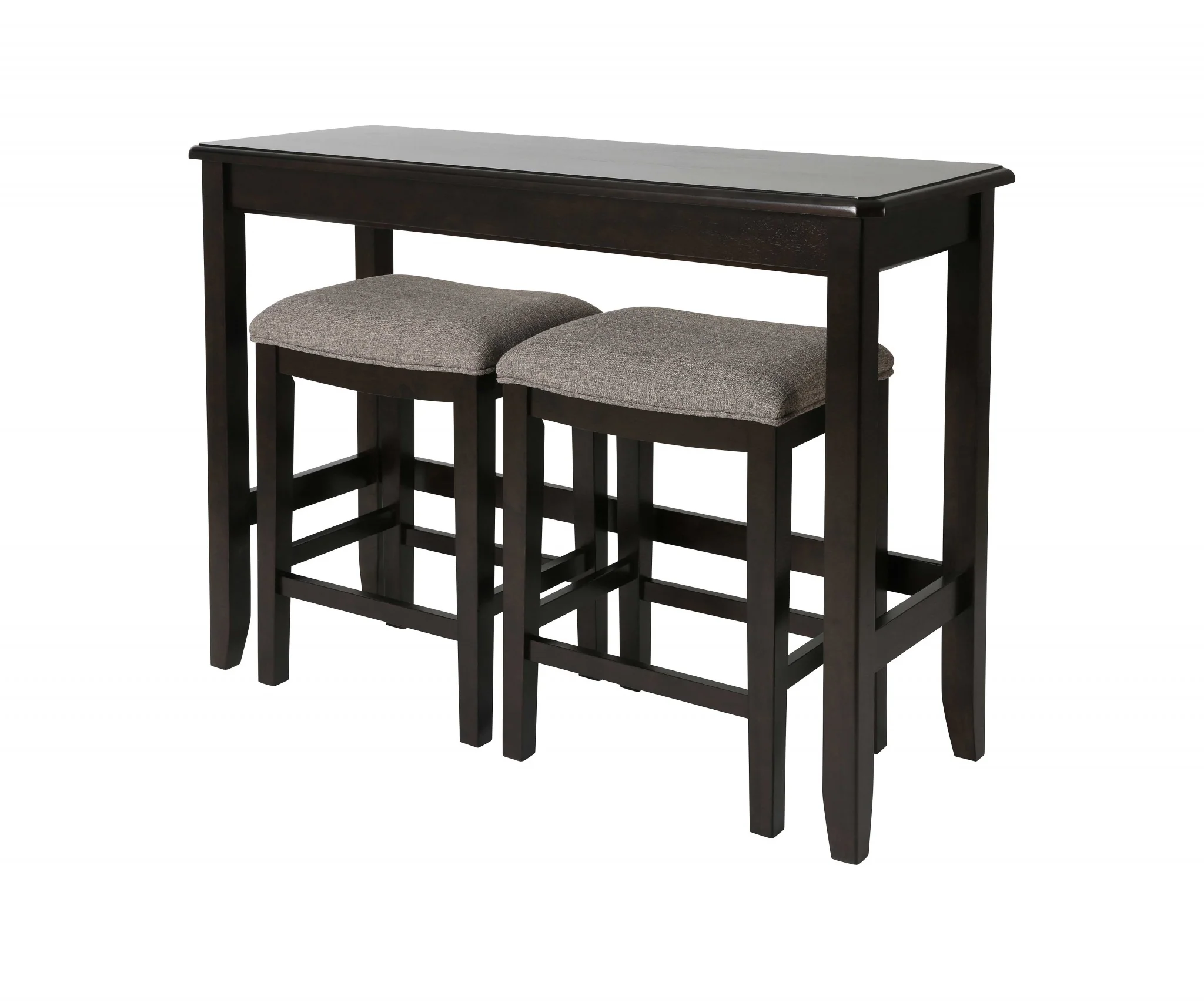 Perfecto Espresso Finish Sofa Table With Two Bar Stools By Homeroots - Image 4