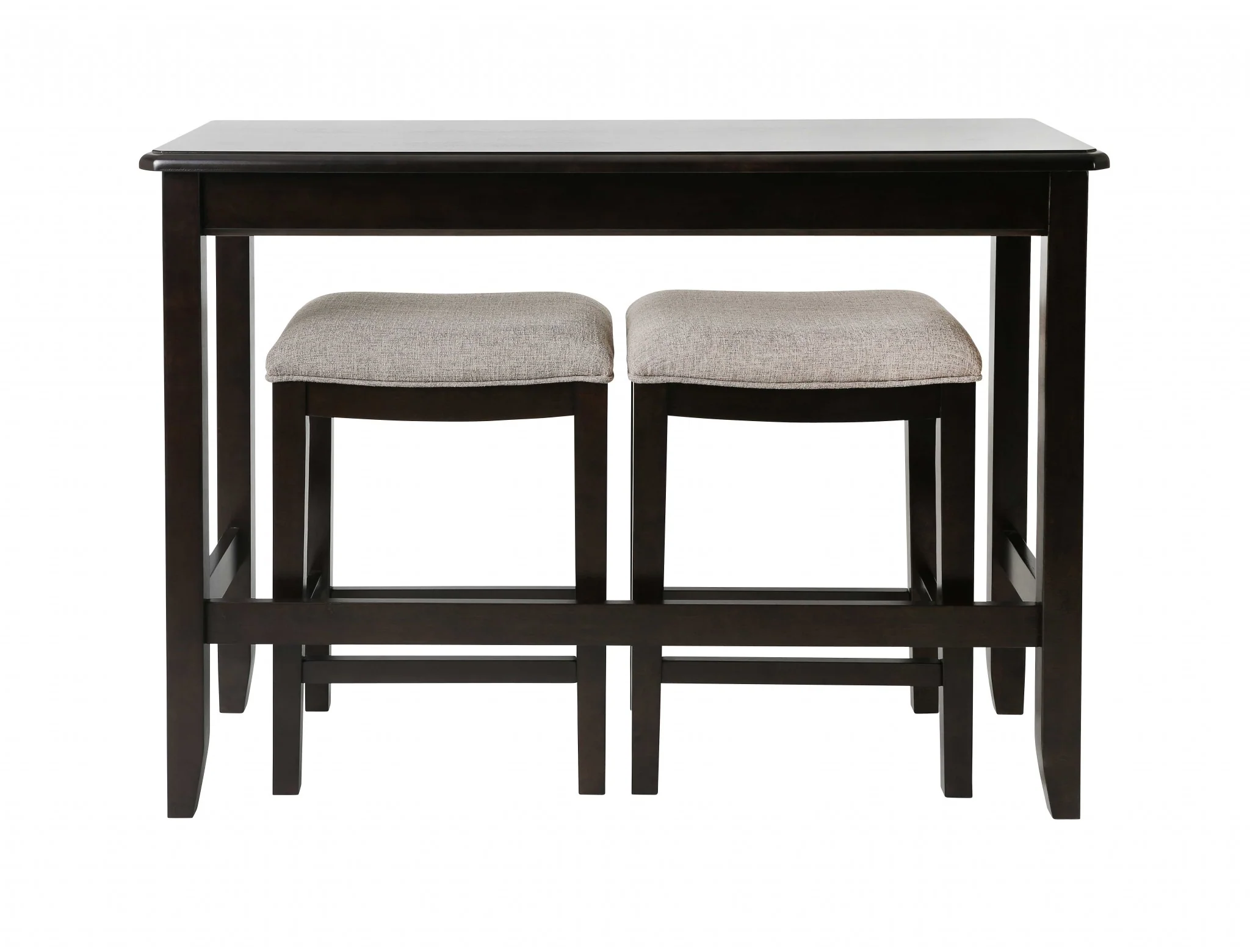 Perfecto Espresso Finish Sofa Table With Two Bar Stools By Homeroots - Image 5