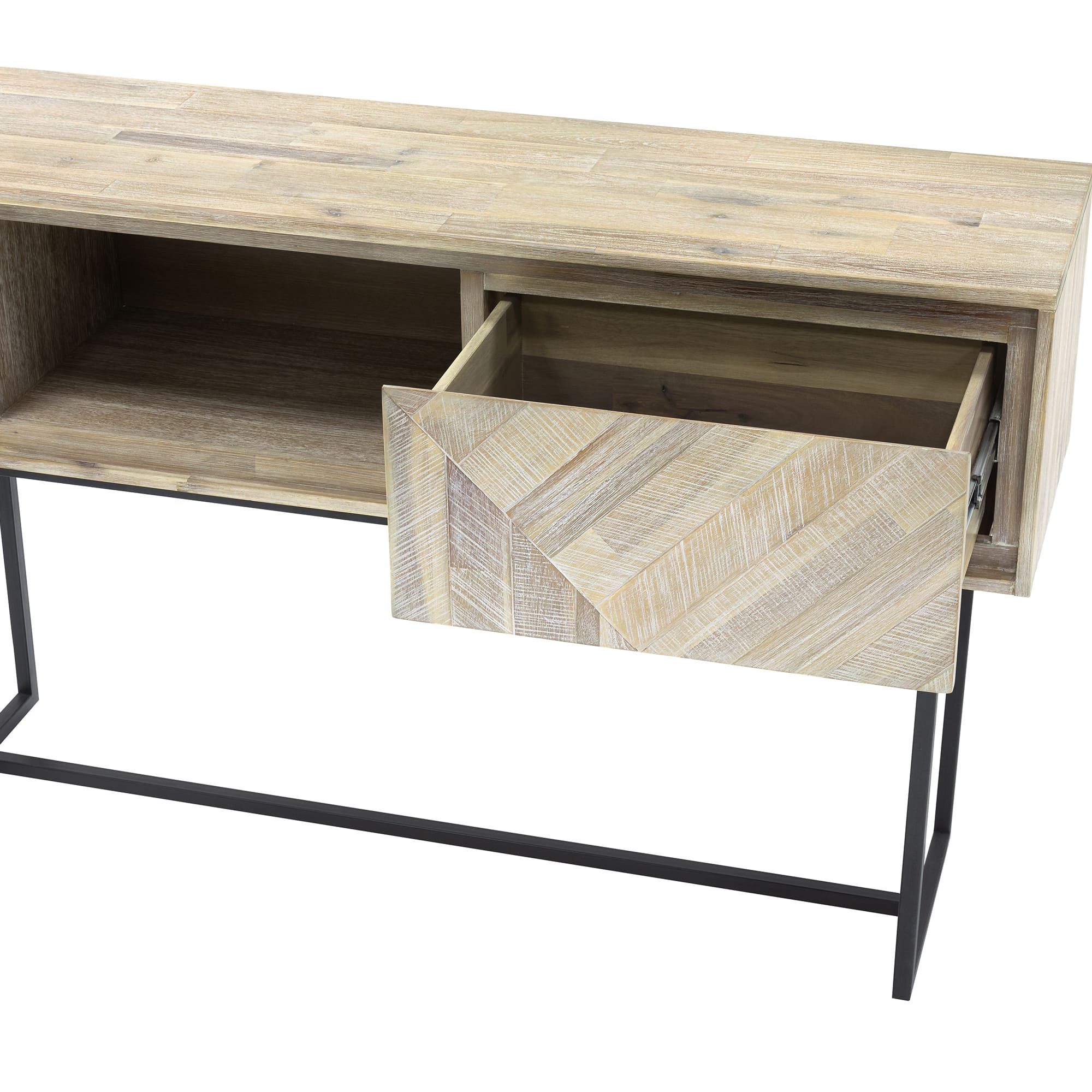 Peridot 1 Drawer Console Table in Natural Acacia Wood By Armen Living - Image 5