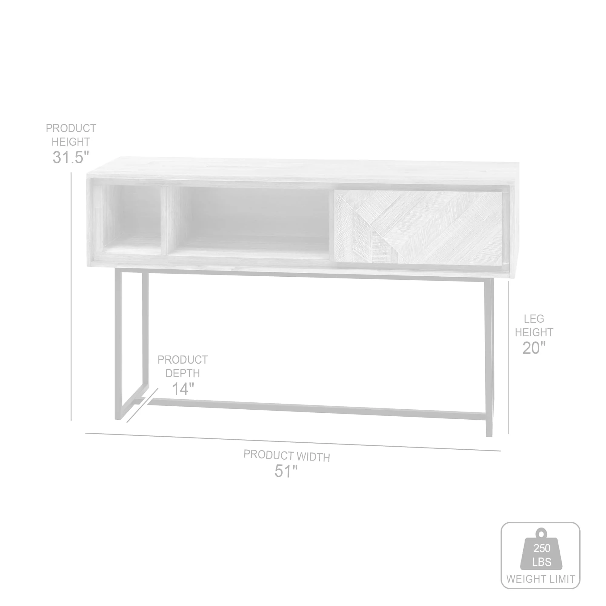 Peridot 1 Drawer Console Table in Natural Acacia Wood By Armen Living - Image 6