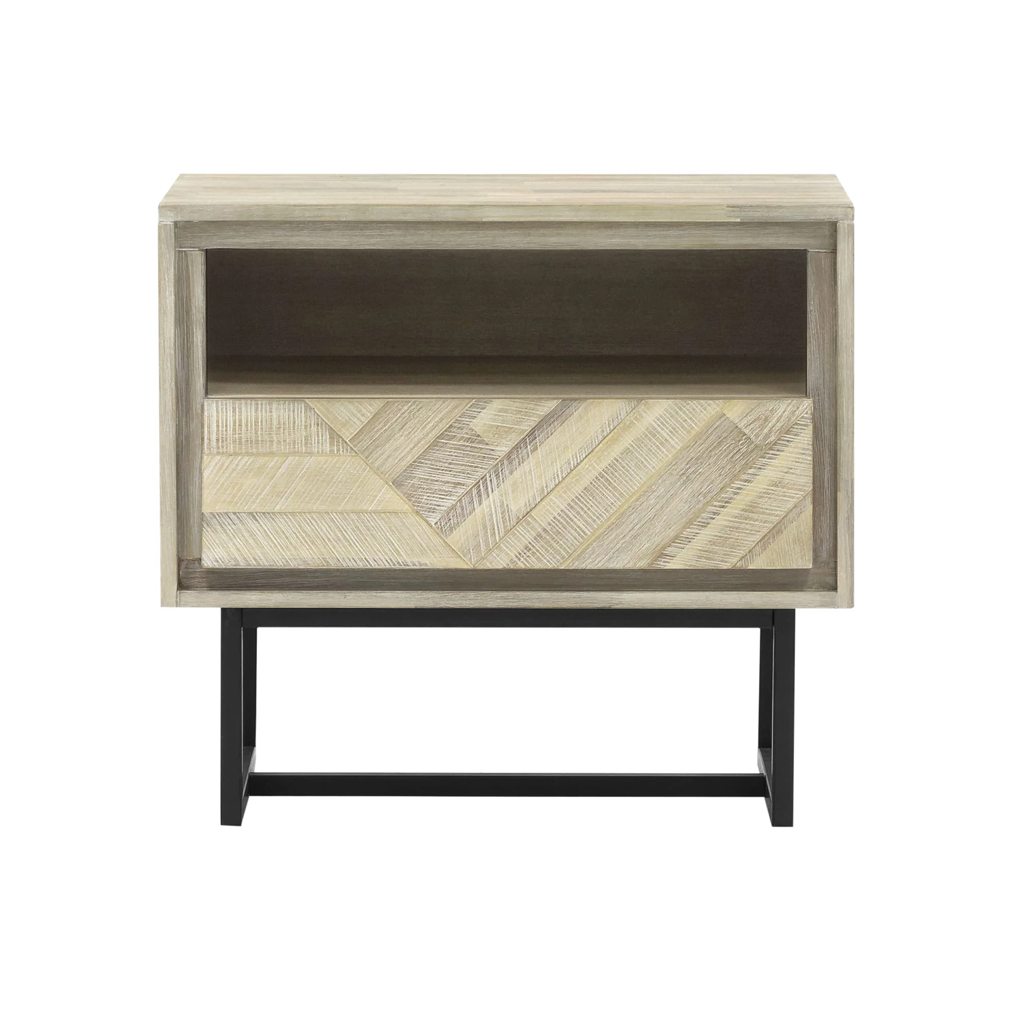 Peridot 1 Drawer Nightstand in Natural Acacia Wood By Armen Living - Image 5
