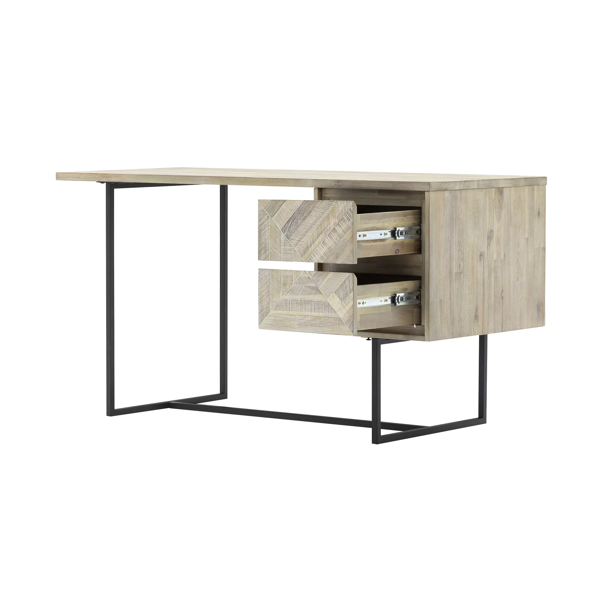 Peridot 2 Drawer Desk in Natural Acacia Wood By Armen Living - Image 3