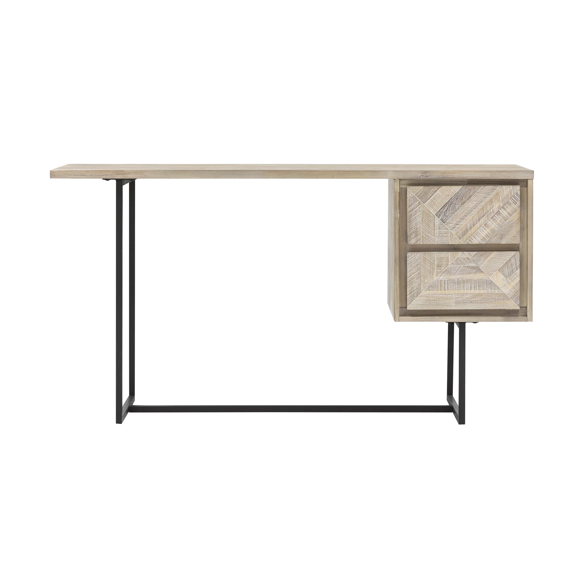 Peridot 2 Drawer Desk in Natural Acacia Wood By Armen Living - Image 4