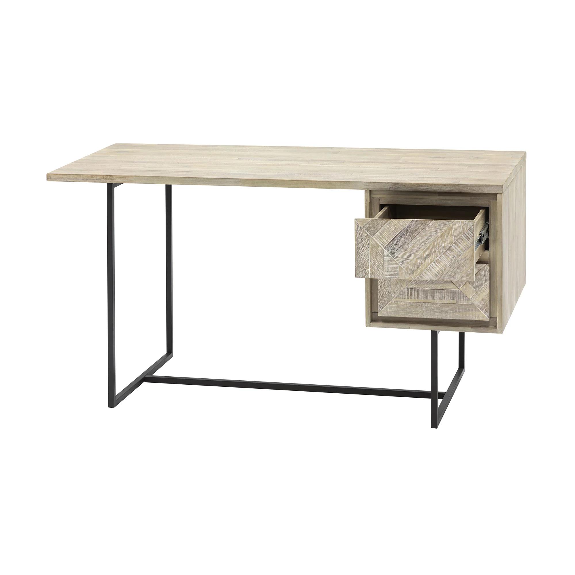 Peridot 2 Drawer Desk in Natural Acacia Wood By Armen Living - Image 5