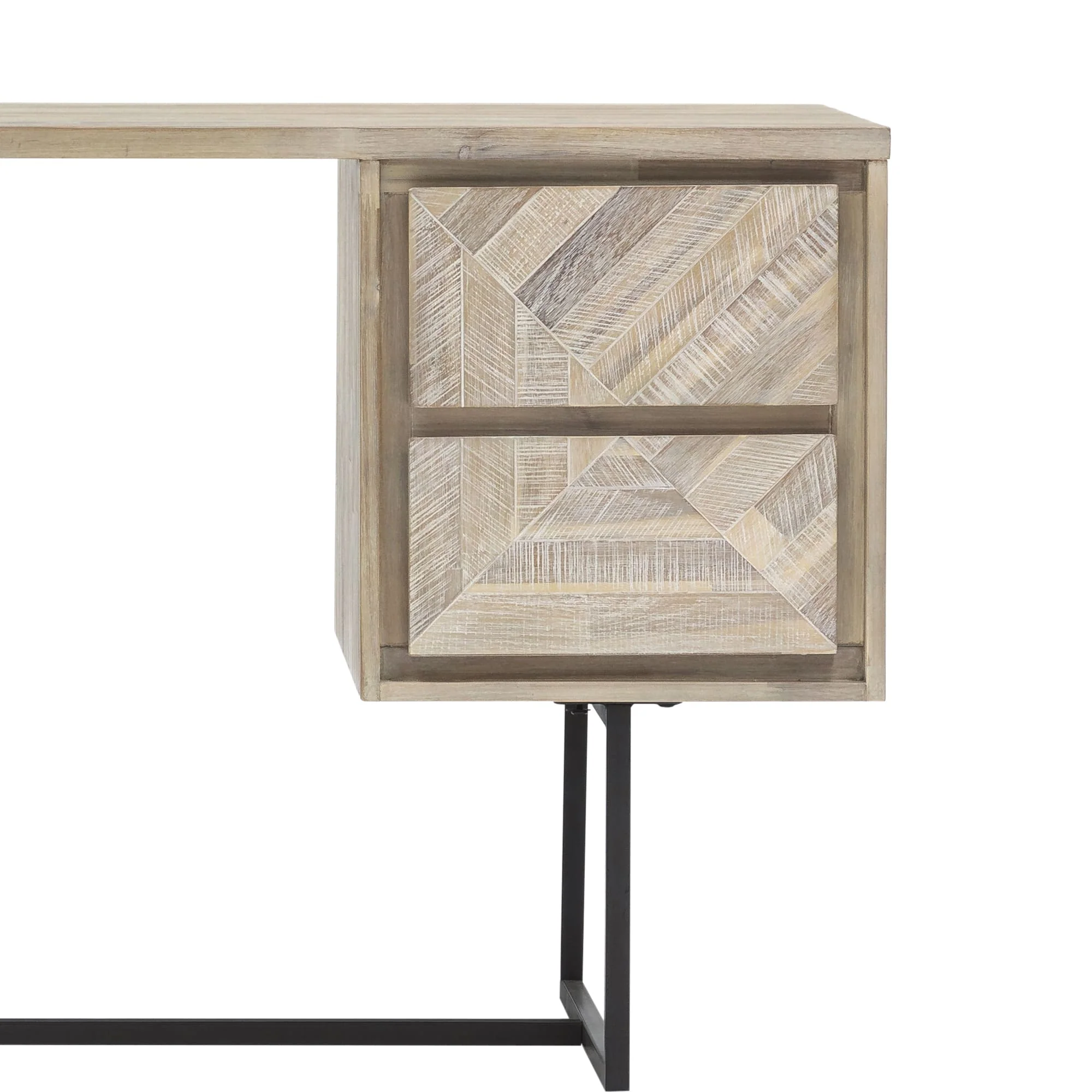 Peridot 2 Drawer Desk in Natural Acacia Wood By Armen Living - Image 6