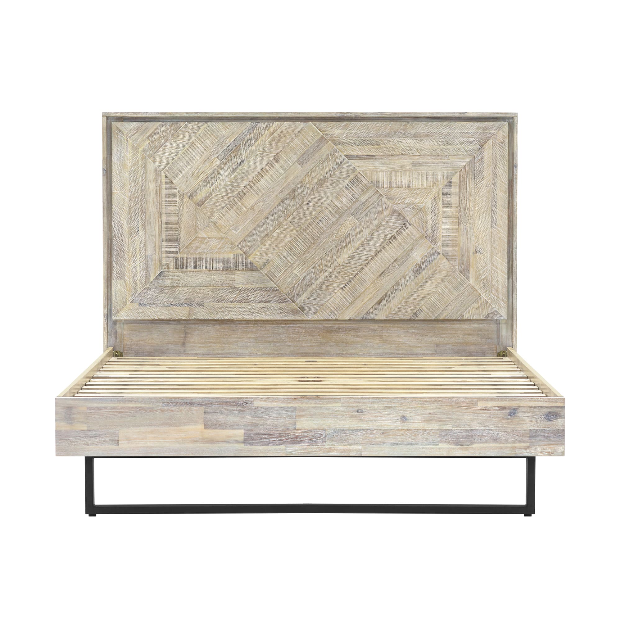 Peridot 3 Piece King Bedroom Set in Natural Acacia Wood By Armen Living - Image 3