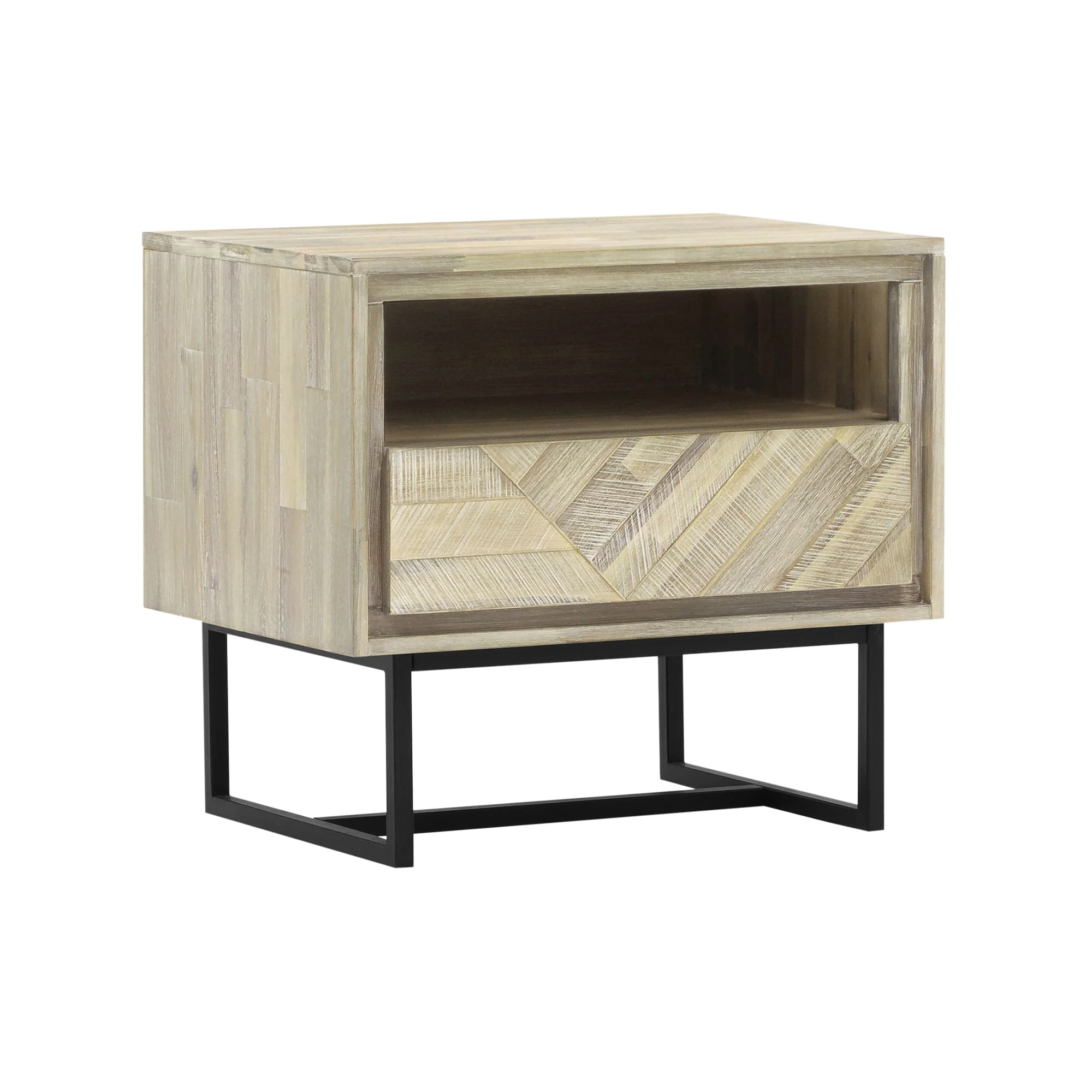 Peridot 3 Piece King Bedroom Set in Natural Acacia Wood By Armen Living - Image 5