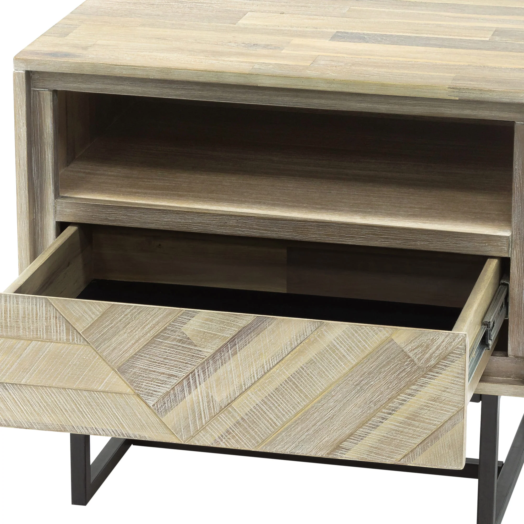Peridot 3 Piece King Bedroom Set in Natural Acacia Wood By Armen Living - Image 9