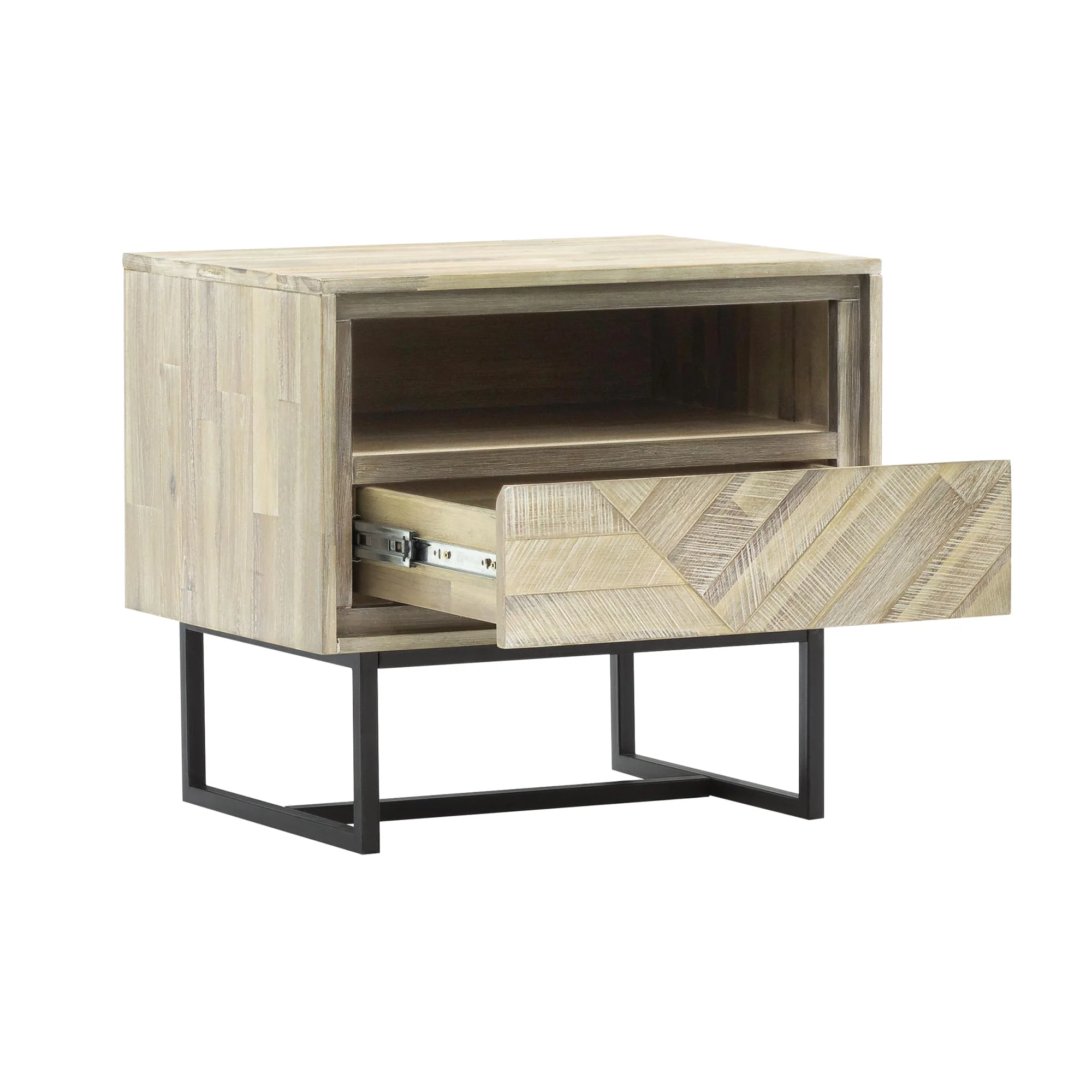 Peridot 3 Piece Queen Bedroom Set in Natural Acacia Wood By Armen Living - Image 6