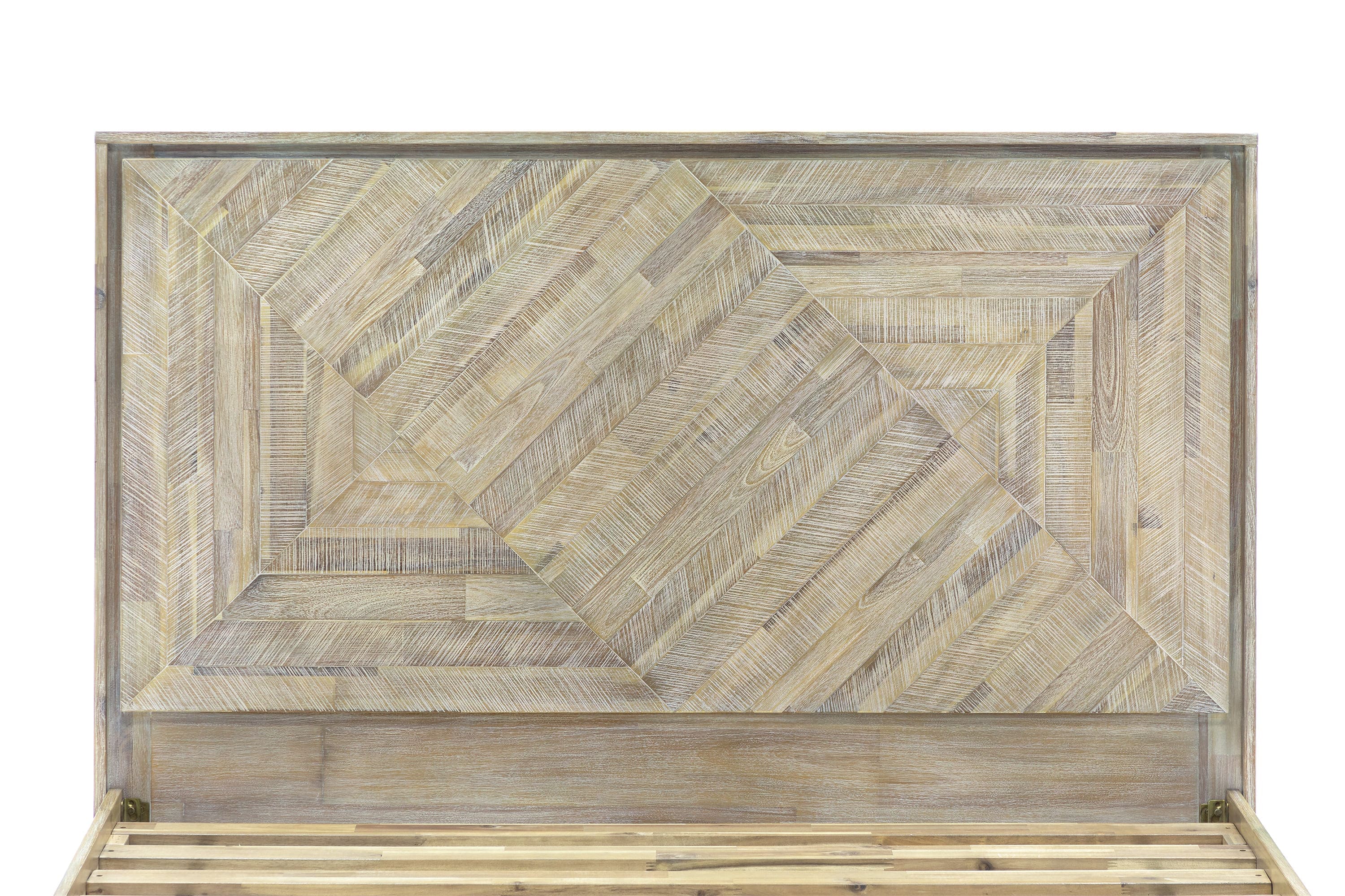 Peridot 3 Piece Queen Bedroom Set in Natural Acacia Wood By Armen Living - Image 7