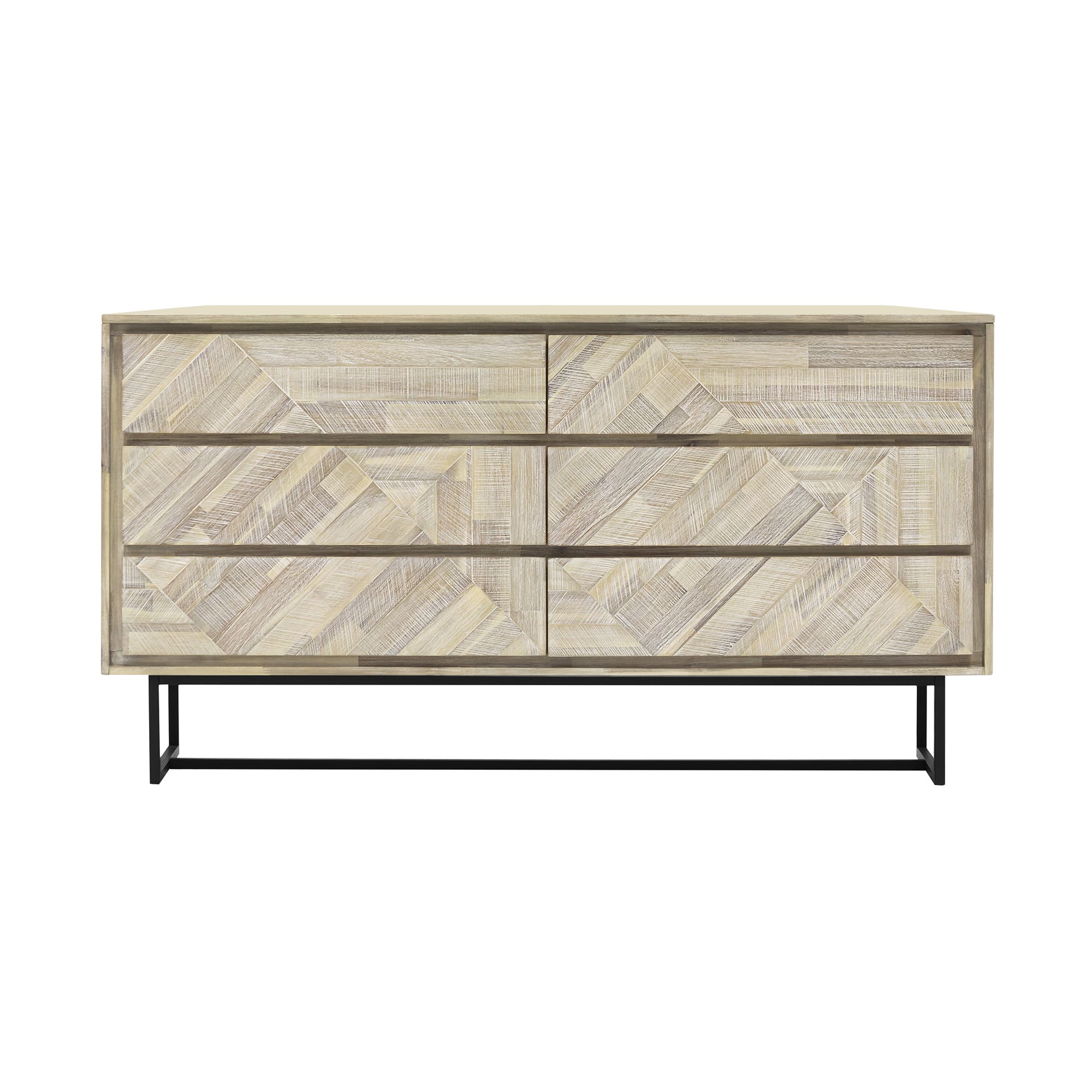 Peridot 6 Drawer Dresser in Natural Acacia Wood By Armen Living - Image 2