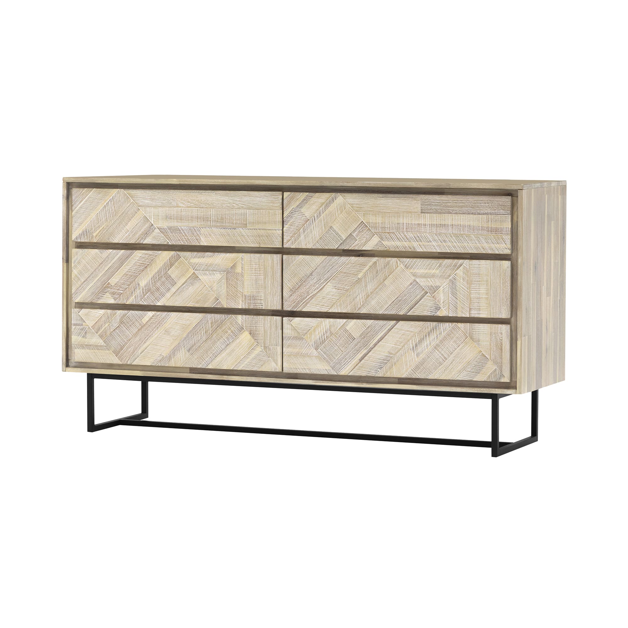 Peridot 6 Drawer Dresser in Natural Acacia Wood By Armen Living - Image 4