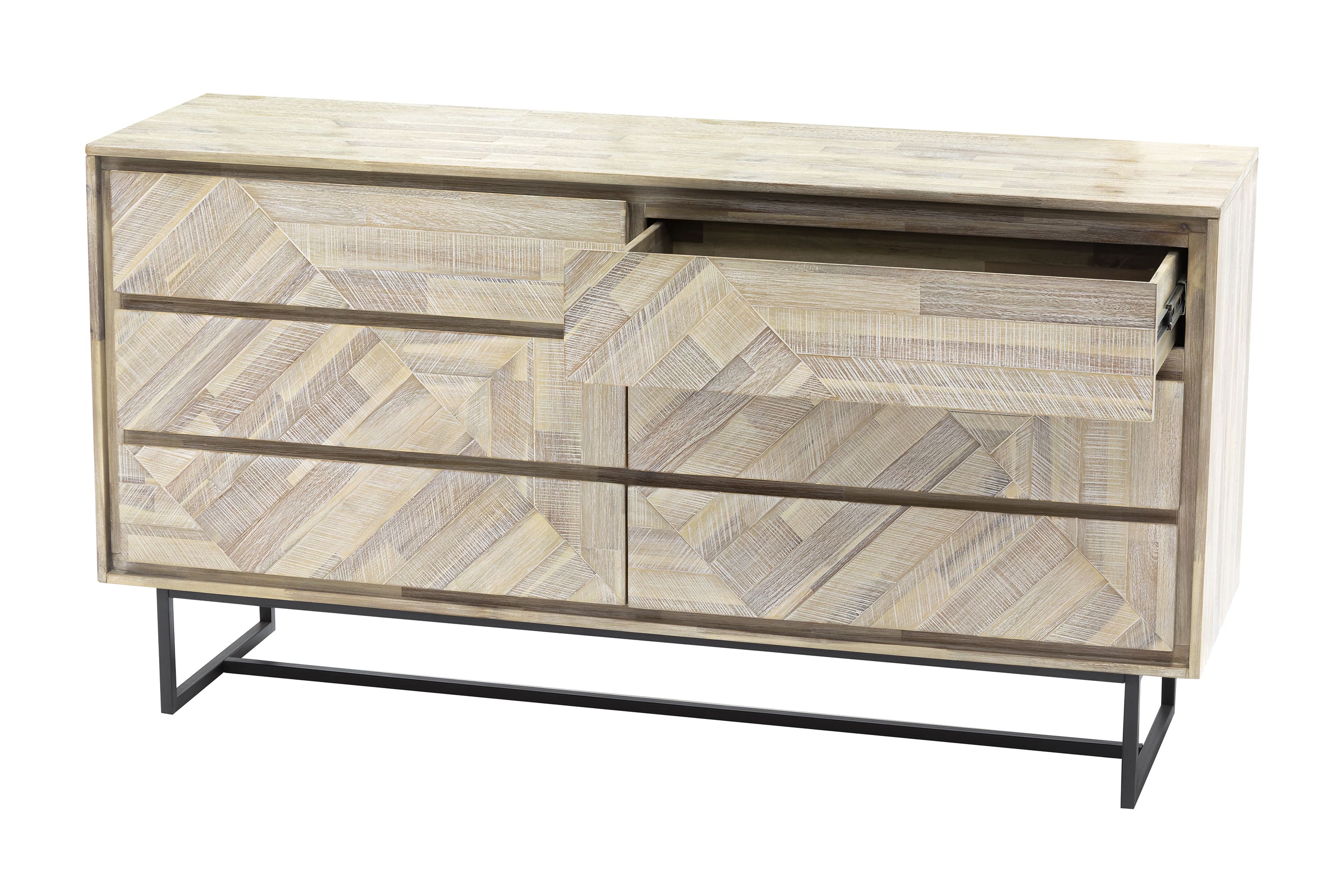 Peridot 6 Drawer Dresser in Natural Acacia Wood By Armen Living - Image 5
