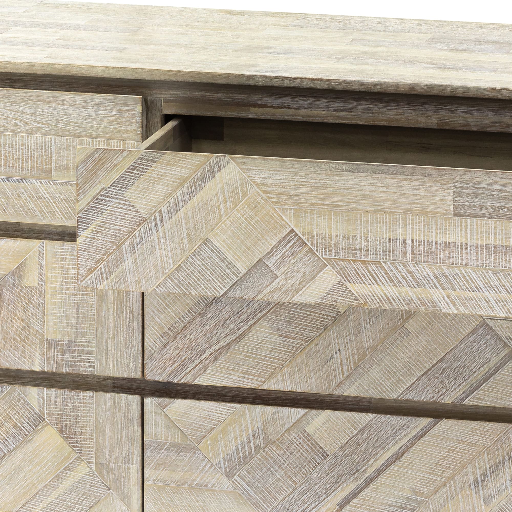 Peridot 6 Drawer Dresser in Natural Acacia Wood By Armen Living - Image 8