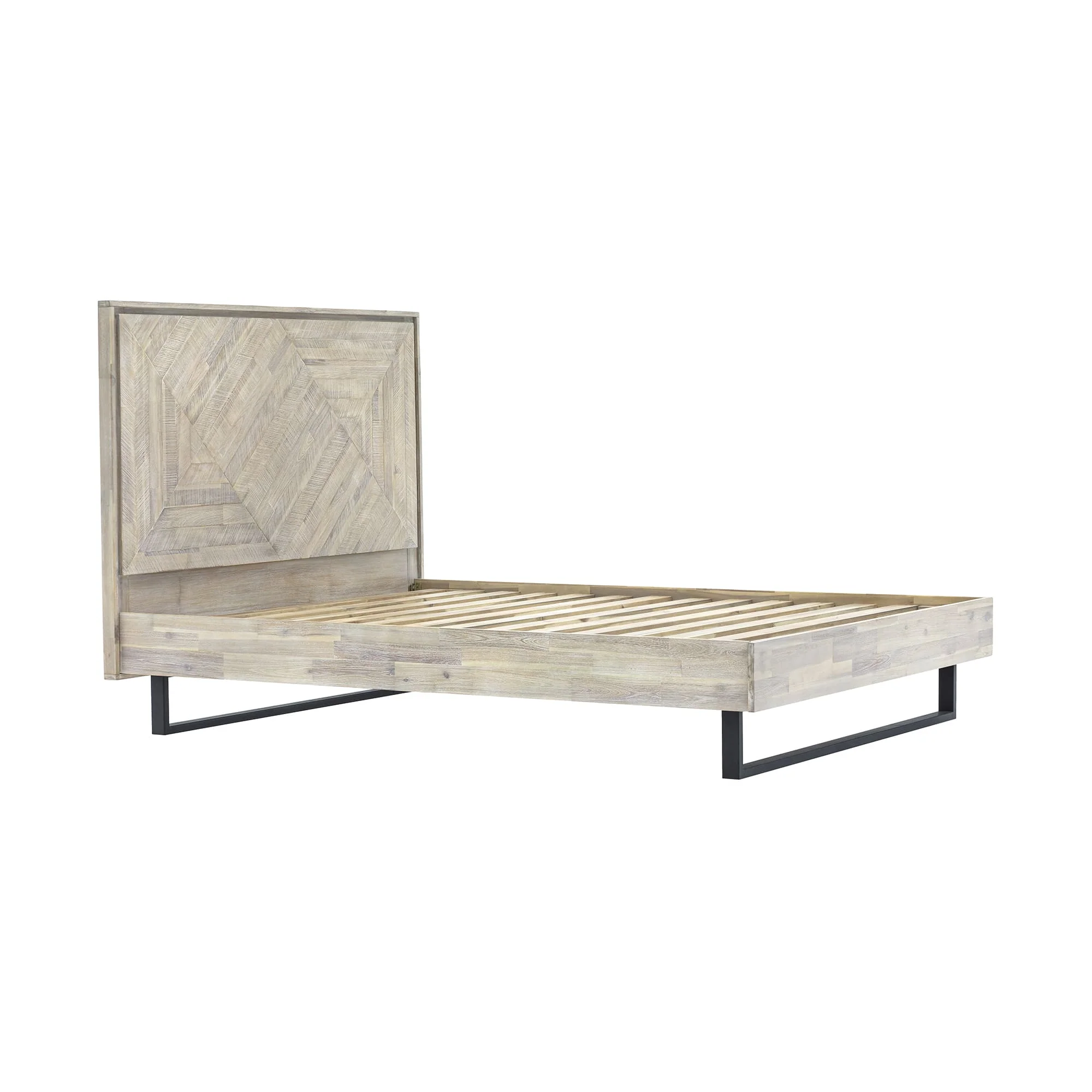 Peridot King Platform Bed Frame in Natural Acacia Wood By Armen Living - Image 4