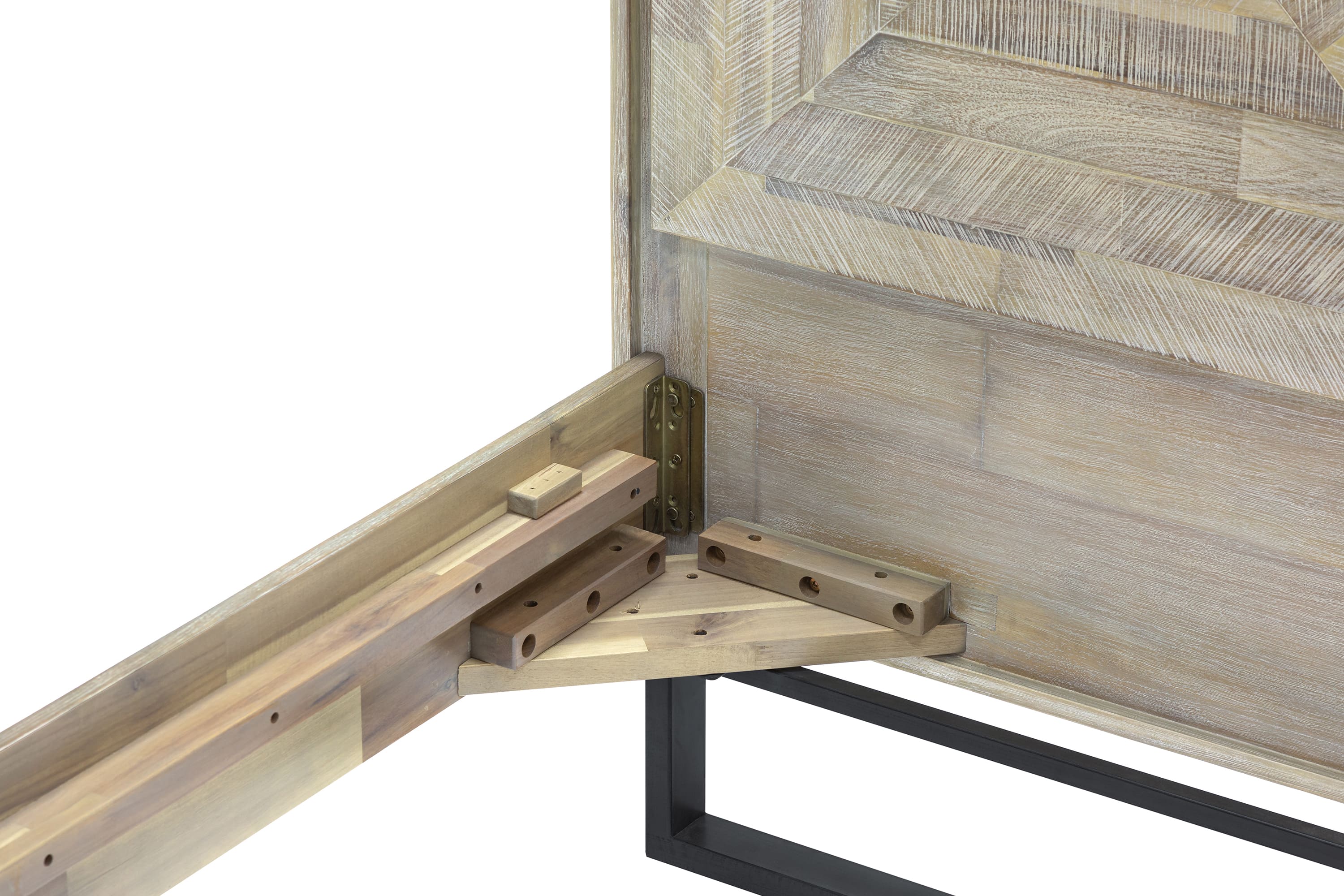 Peridot King Platform Bed Frame in Natural Acacia Wood By Armen Living - Image 7