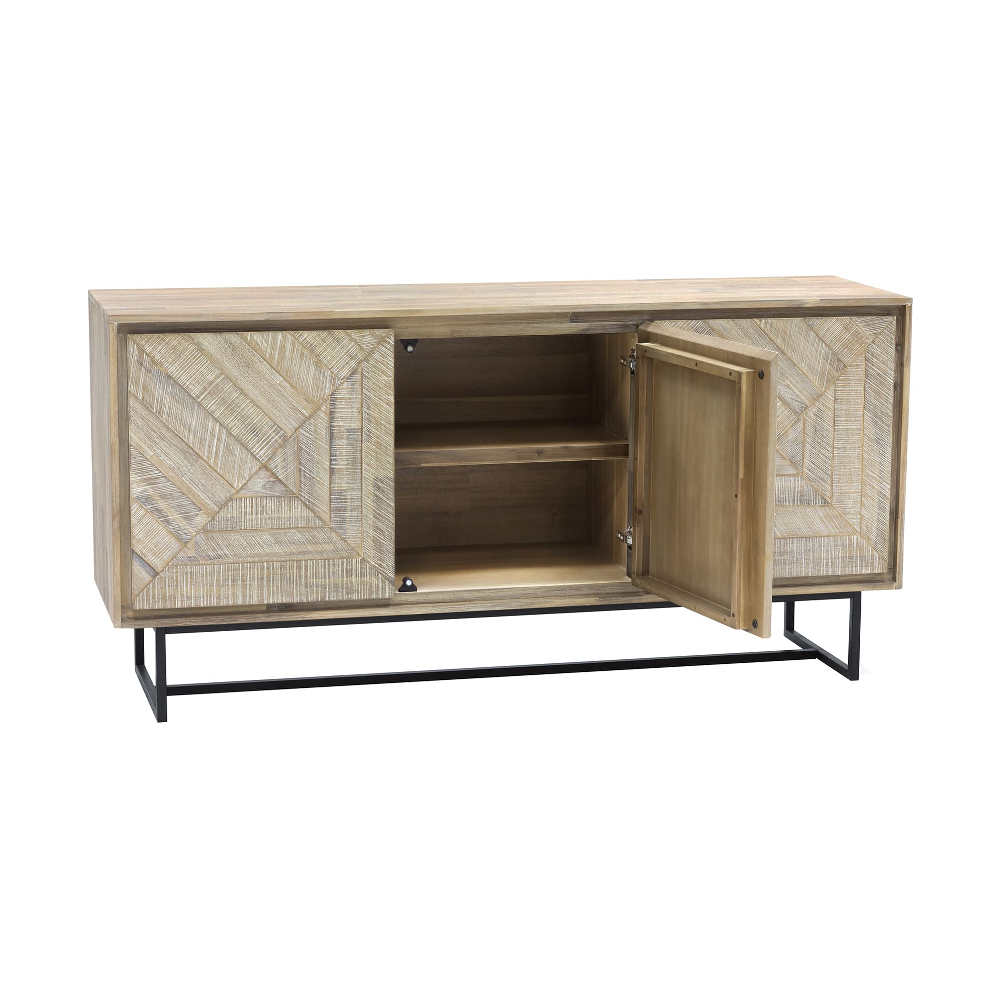 Peridot Sideboard Buffet in Natural Acacia Wood By Armen Living - Image 4