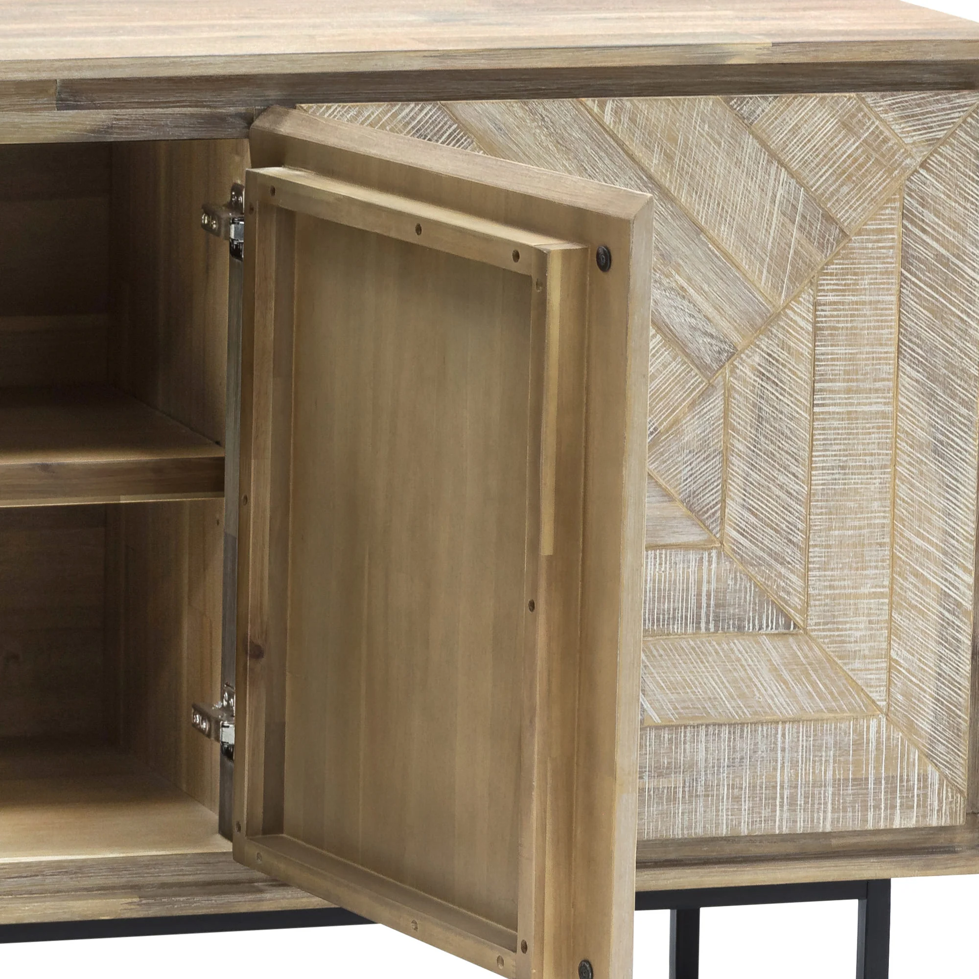 Peridot Sideboard Buffet in Natural Acacia Wood By Armen Living - Image 5