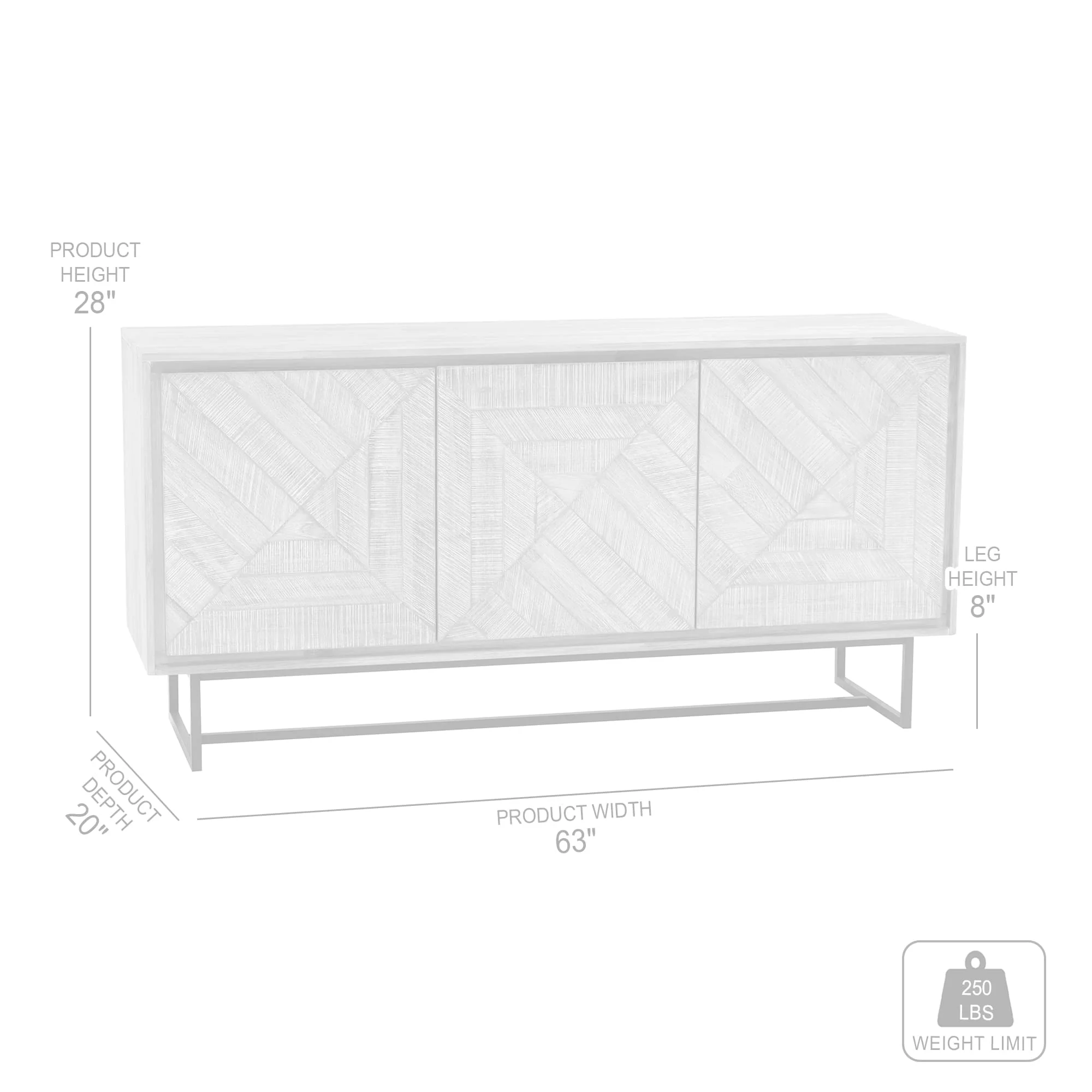 Peridot Sideboard Buffet in Natural Acacia Wood By Armen Living - Image 7