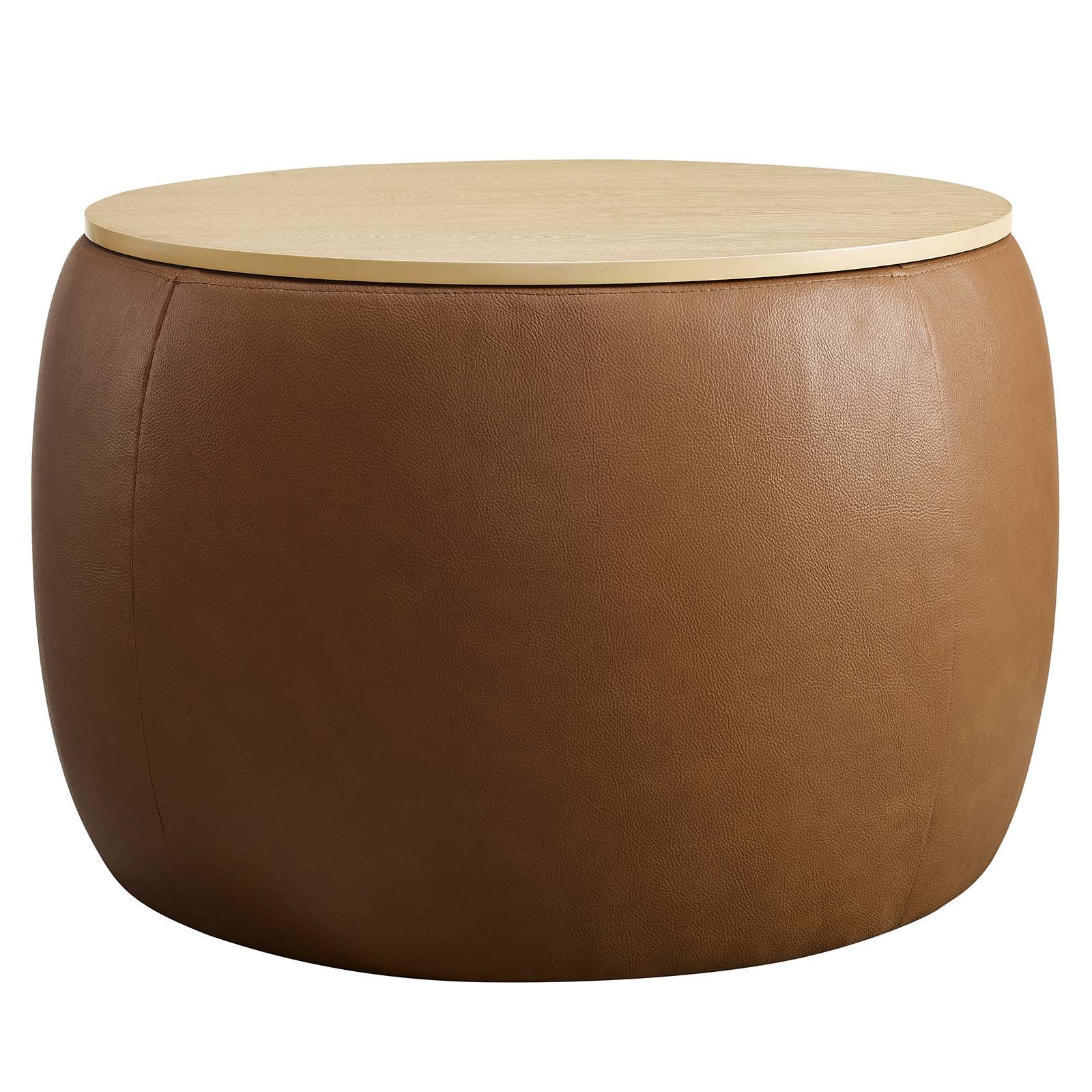 Perla Round Vegan Leather Storage Ottoman By Modway - EEI-6687 - Image 2