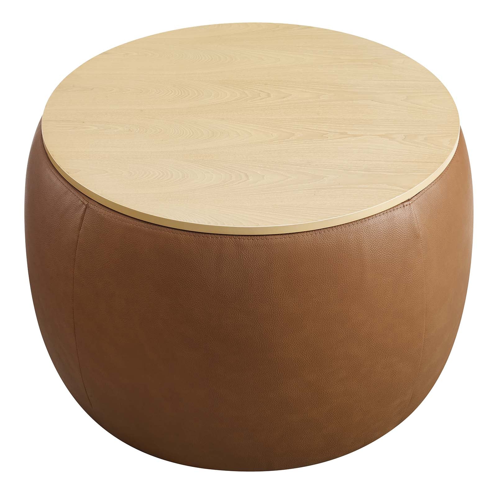 Perla Round Vegan Leather Storage Ottoman By Modway - EEI-6687 - Image 4
