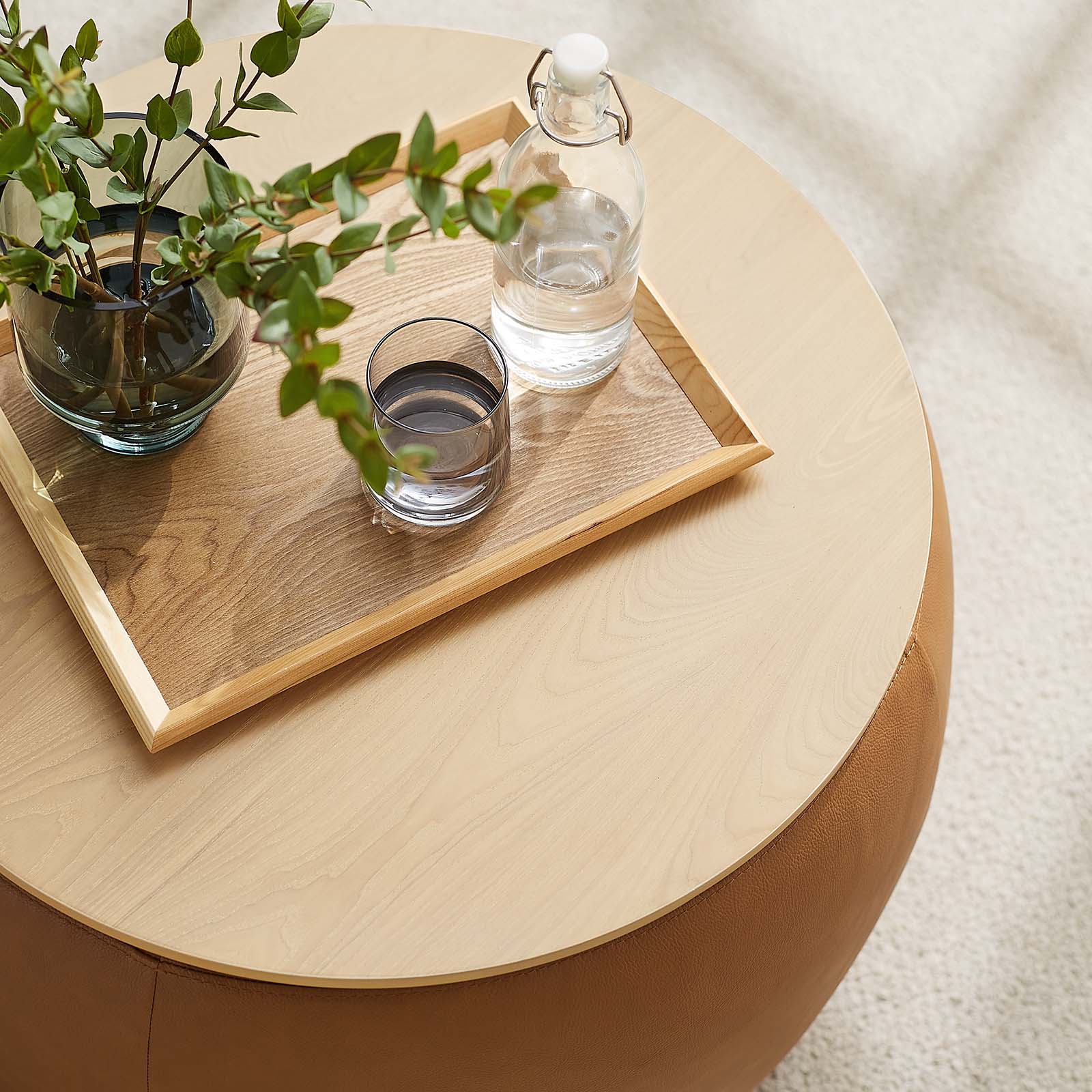 Perla Round Vegan Leather Storage Ottoman By Modway - EEI-6687 - Image 6