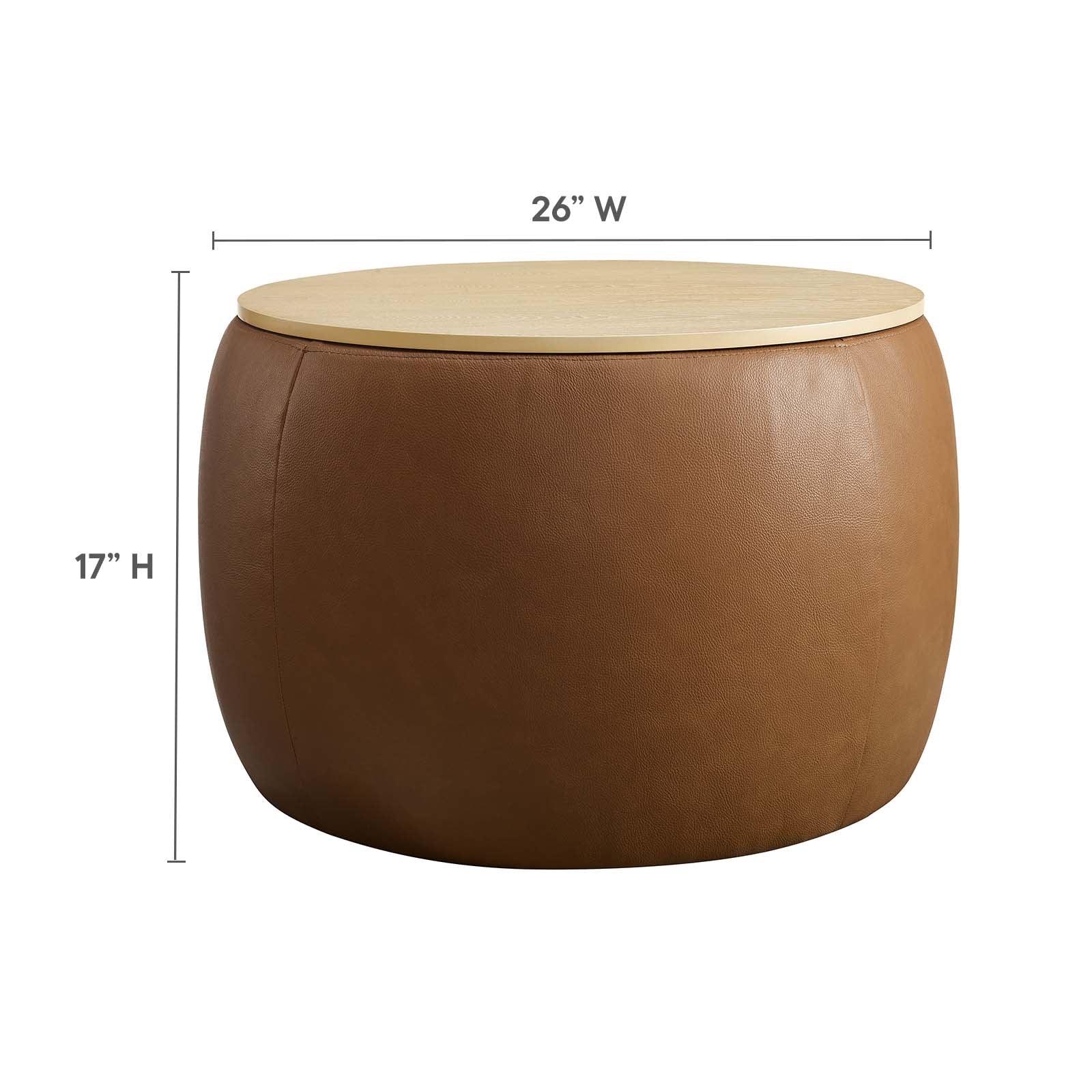 Perla Round Vegan Leather Storage Ottoman By Modway - EEI-6687 - Image 8
