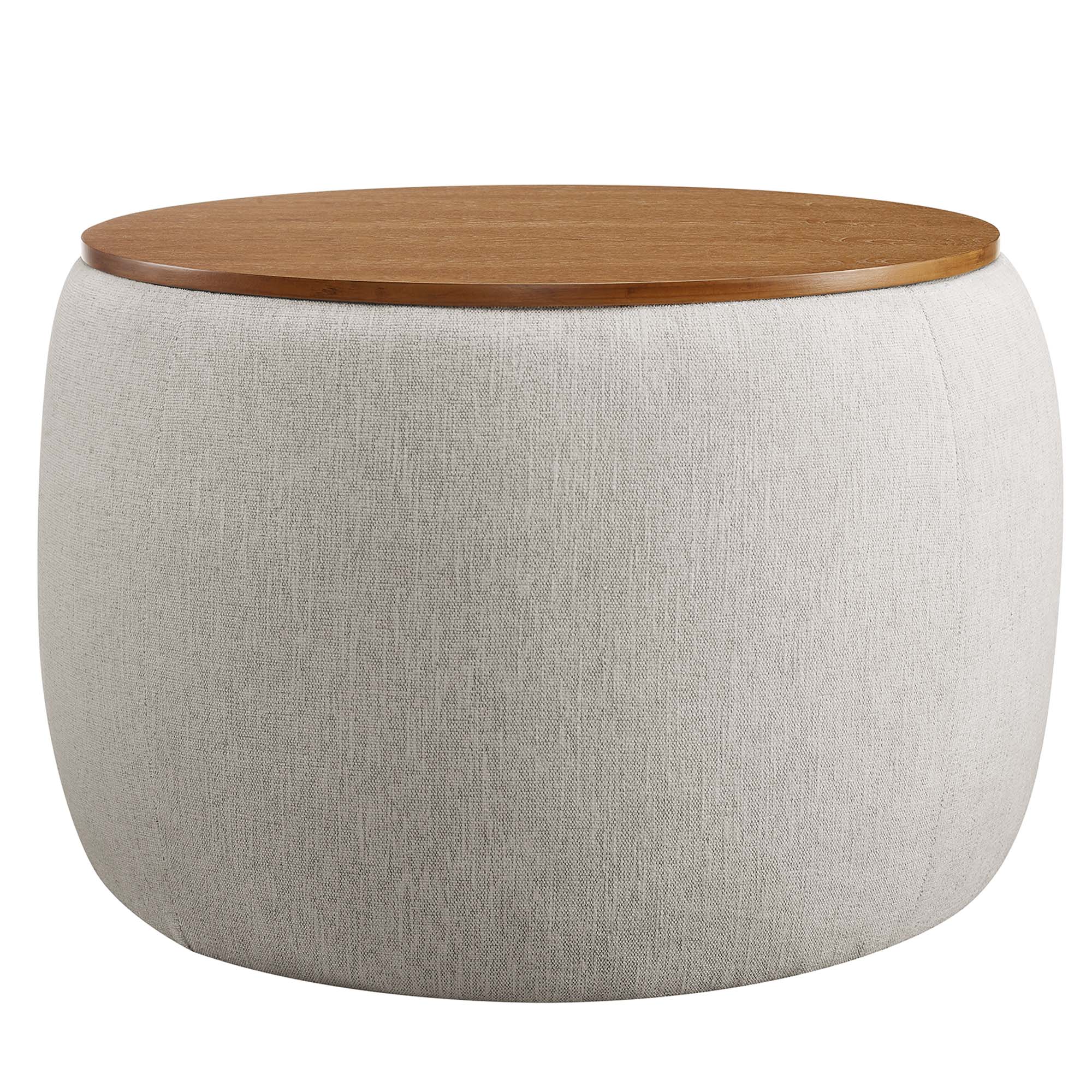 Perla Woven Heathered Fabric Upholstered Storage Ottoman by Modway - Image 2