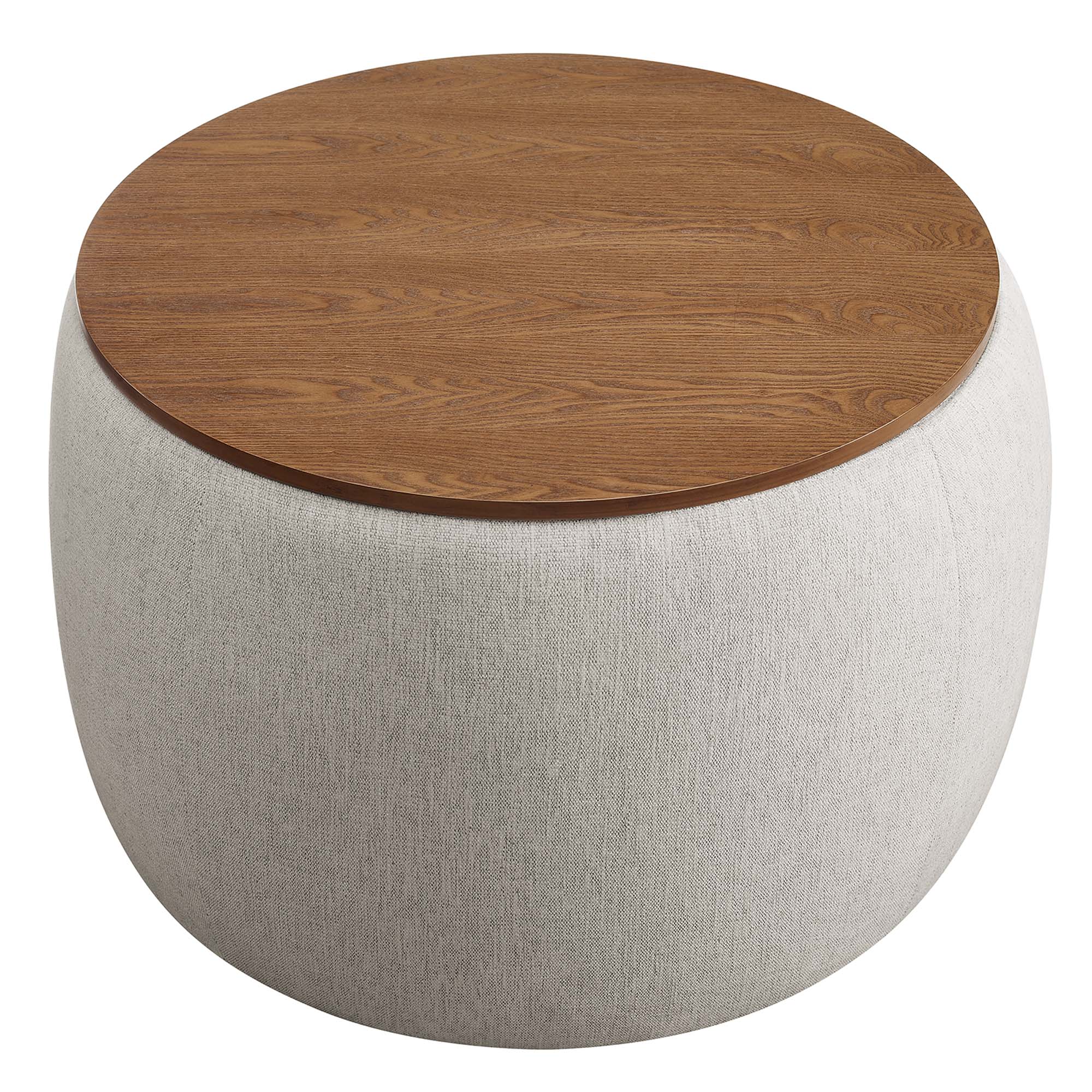 Perla Woven Heathered Fabric Upholstered Storage Ottoman by Modway - Image 4