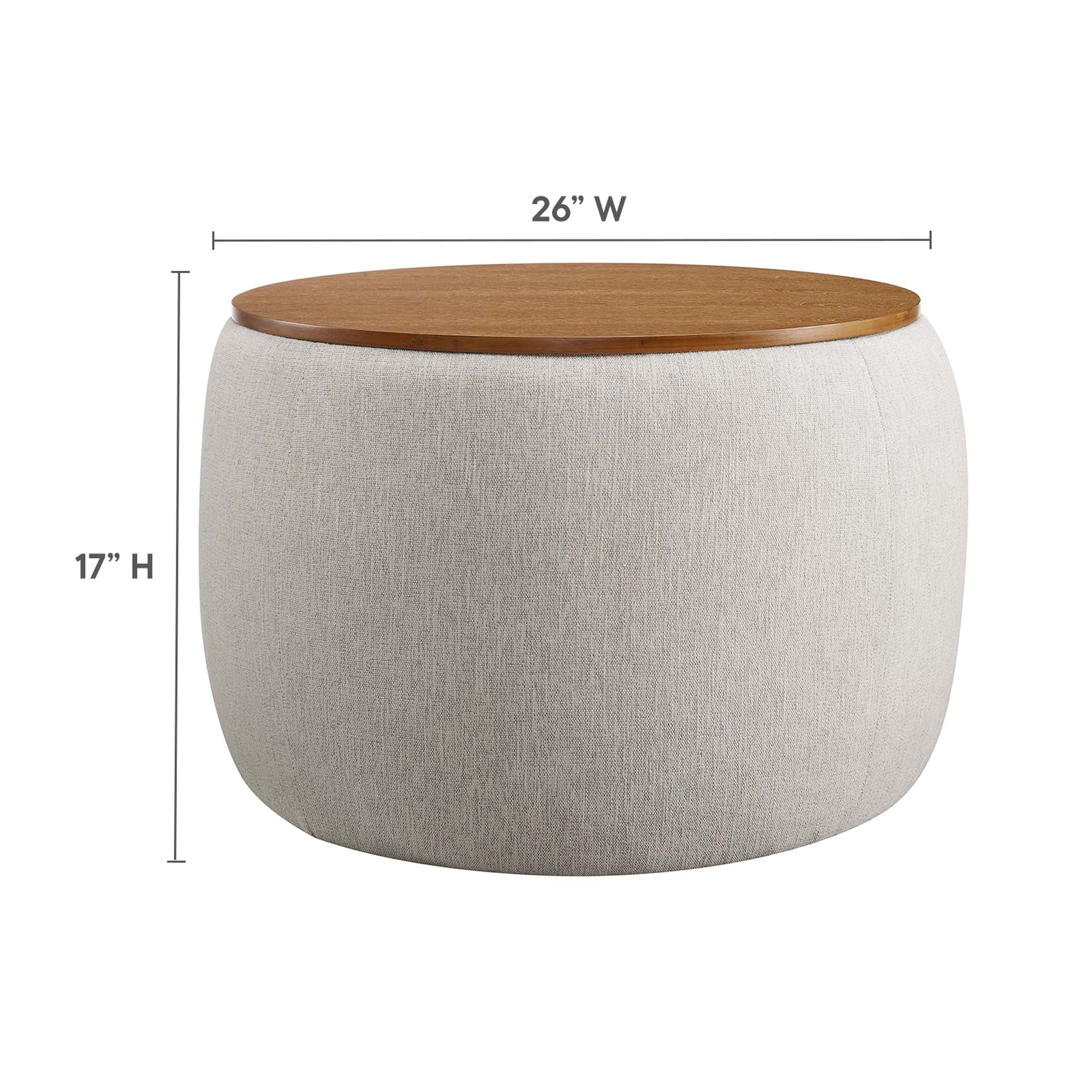 Perla Woven Heathered Fabric Upholstered Storage Ottoman by Modway - Image 8