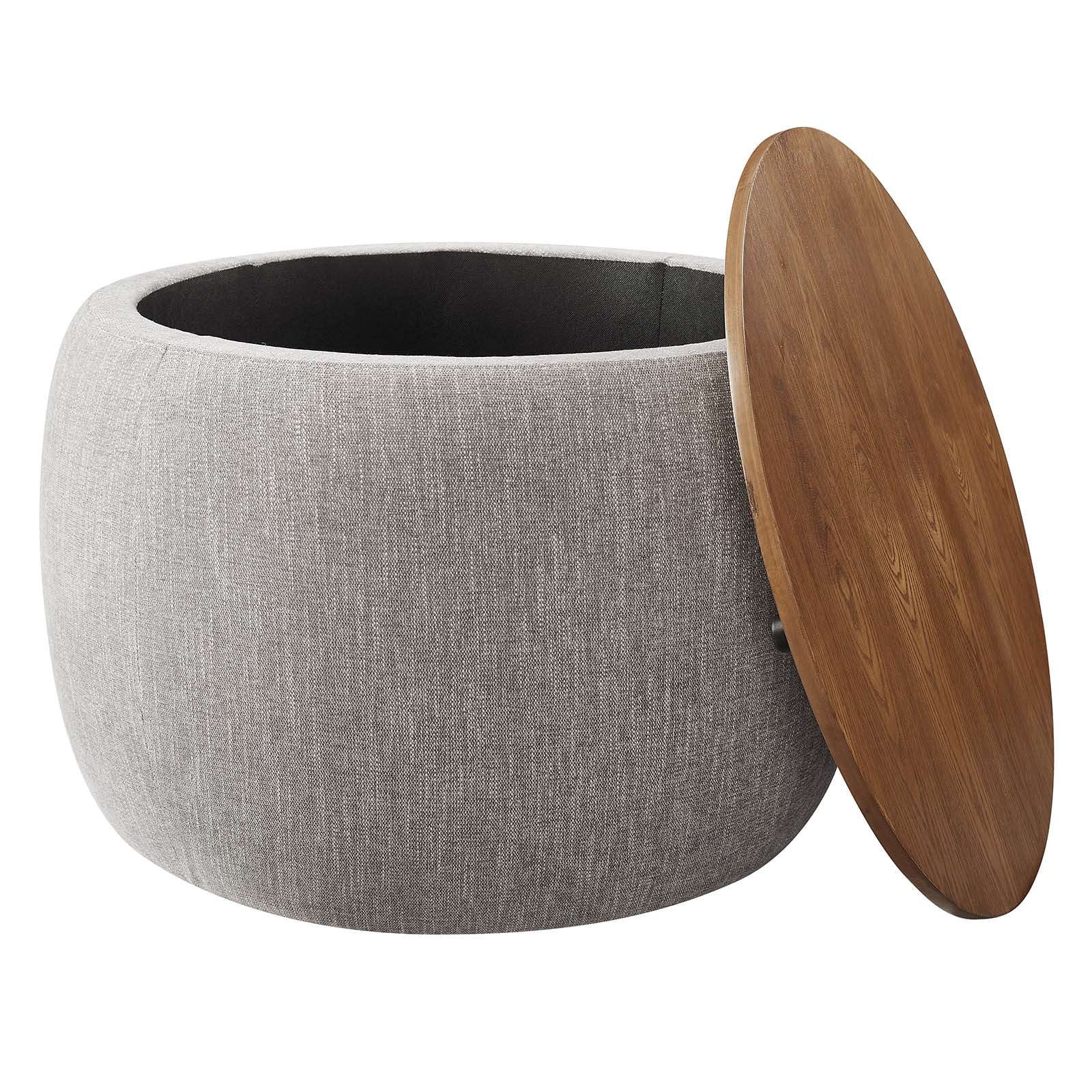 Perla Woven Heathered Fabric Upholstered Storage Ottoman By Modway - EEI-6688 - Image 3