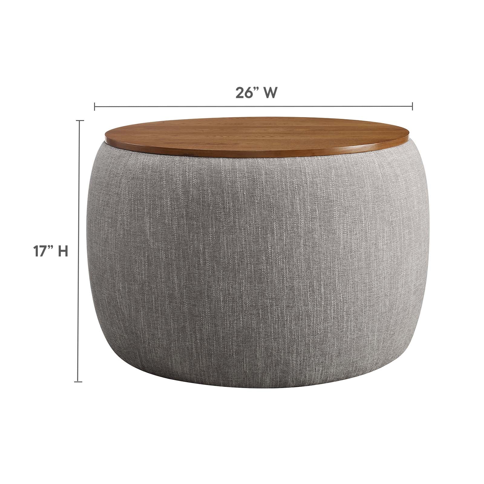 Perla Woven Heathered Fabric Upholstered Storage Ottoman By Modway - EEI-6688 - Image 8