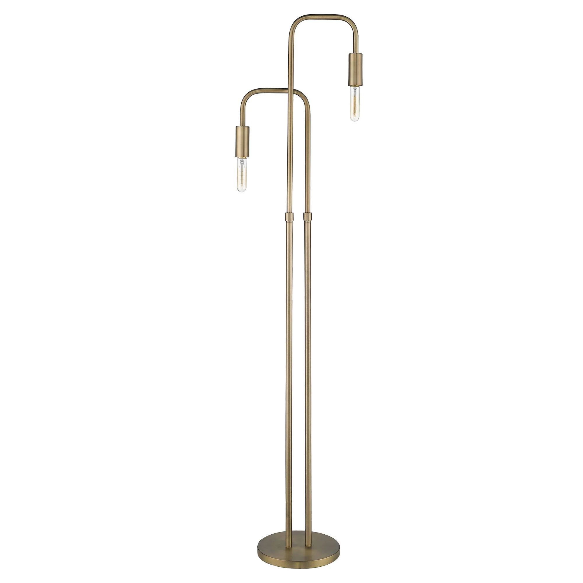 Perret 2-Light Aged Brass Floor Lamp By Homeroots - Image 2