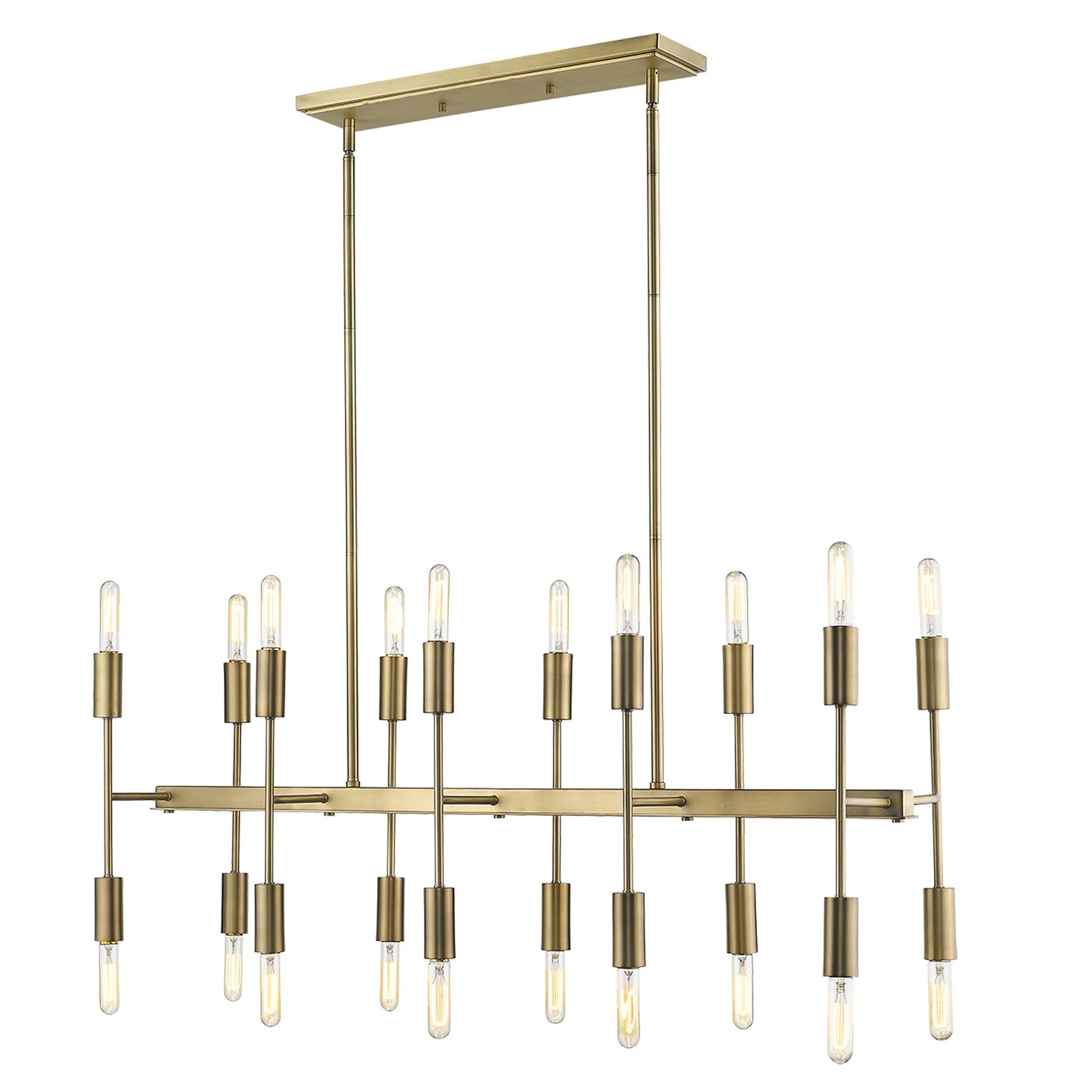 Perret 20-Light Aged Brass Island Pendant By Homeroots - Image 4