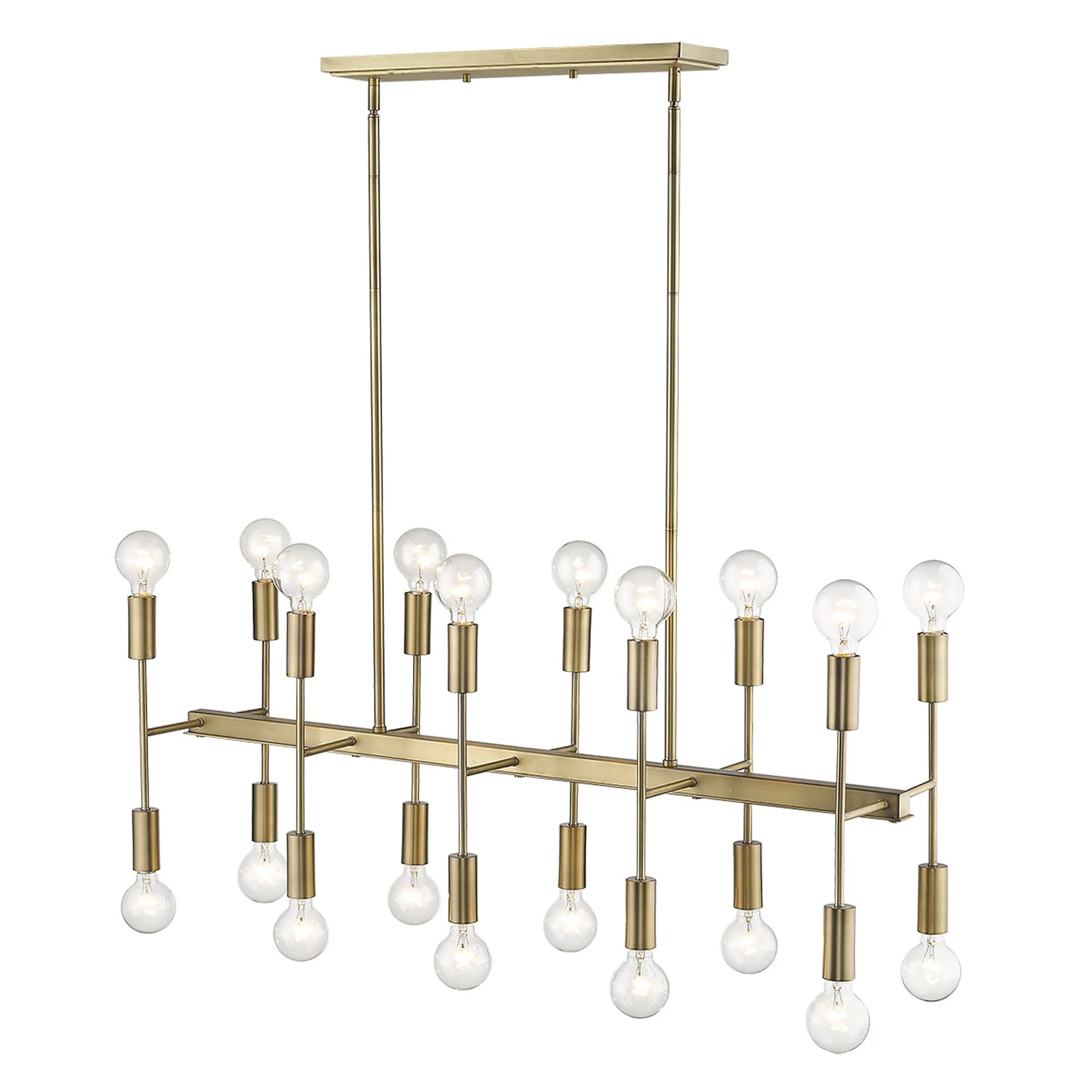 Perret 20-Light Aged Brass Island Pendant By Homeroots - Image 8