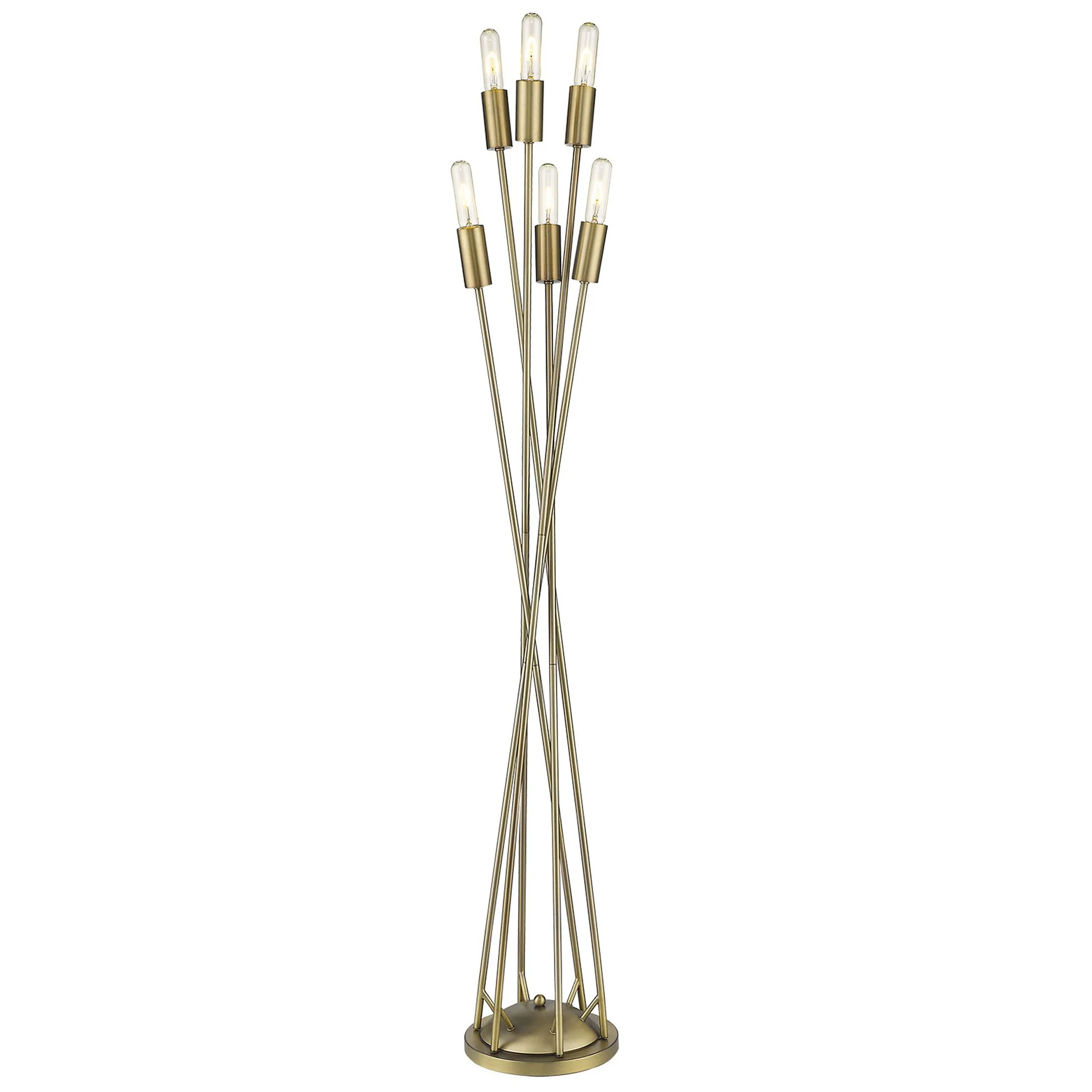 Perret 6-Light Aged Brass Floor Lamp By Homeroots - Image 2