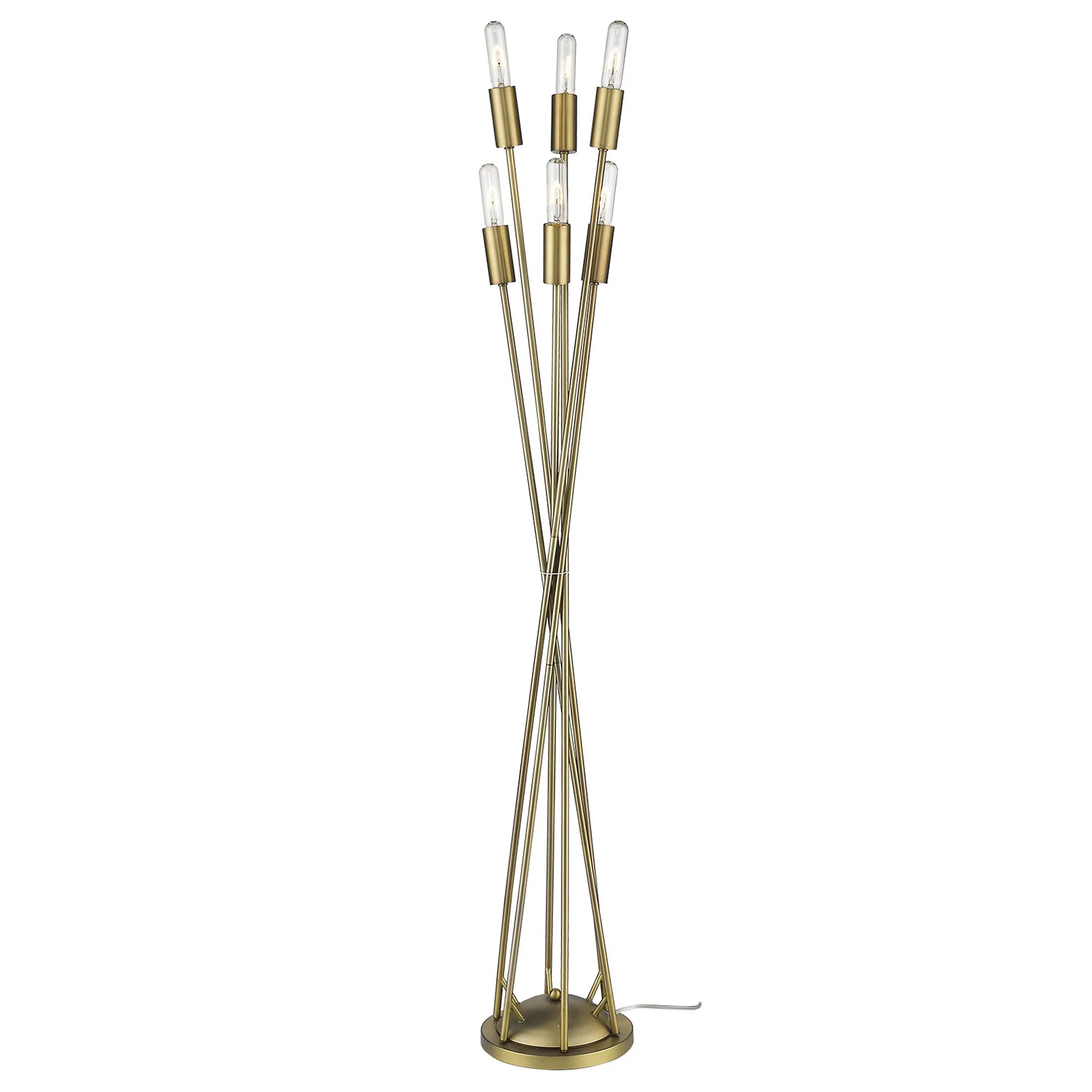 Perret 6-Light Aged Brass Floor Lamp By Homeroots - Image 3