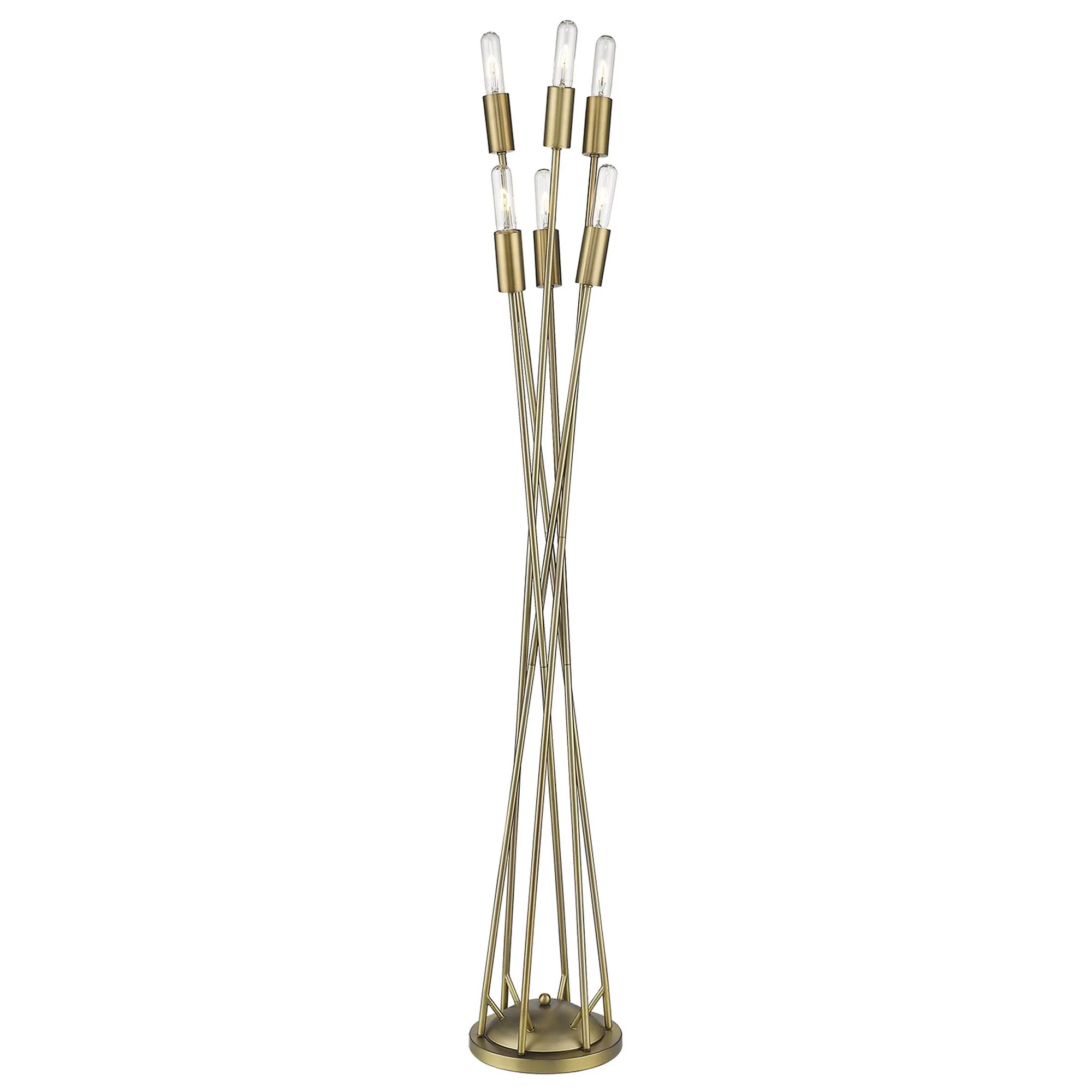 Perret 6-Light Aged Brass Floor Lamp By Homeroots - Image 4