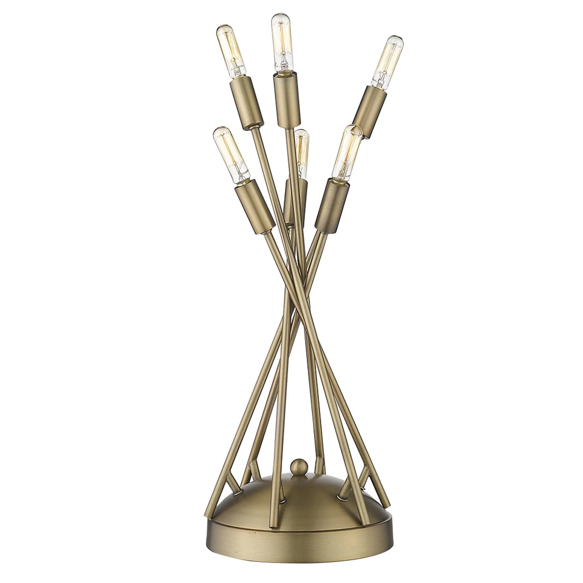 Perret 6-Light Aged Brass Table Lamp By Homeroots - Image 2