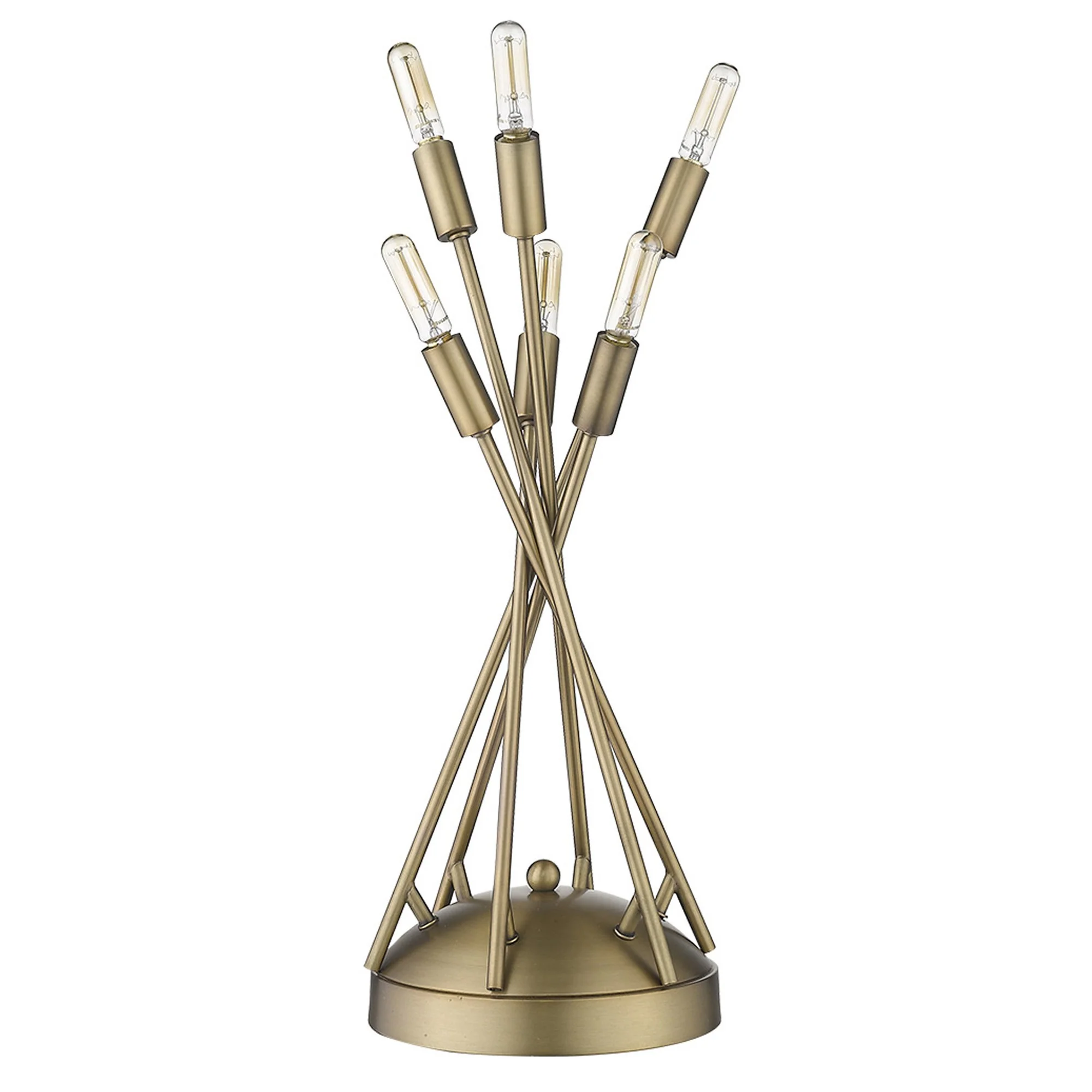 Perret 6-Light Aged Brass Table Lamp By Homeroots - Image 3