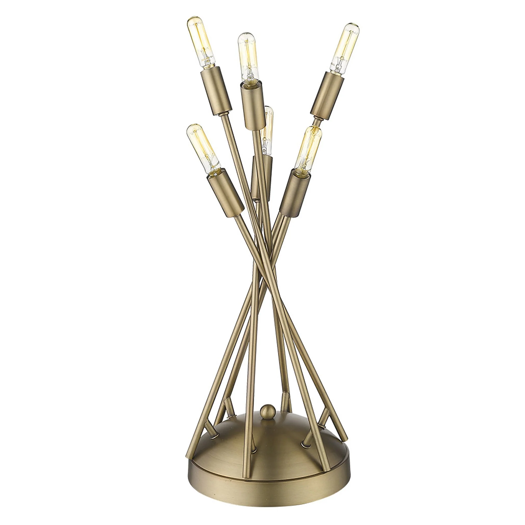 Perret 6-Light Aged Brass Table Lamp By Homeroots - Image 4